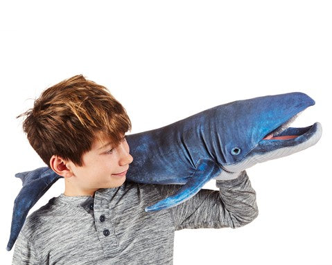 Blue Whale Hand Puppet - Soft Plush Stuffed Animal Toy for Kids, Storytelling & Role Play - Perfect for Classroom, Playtime & Interactive Learning