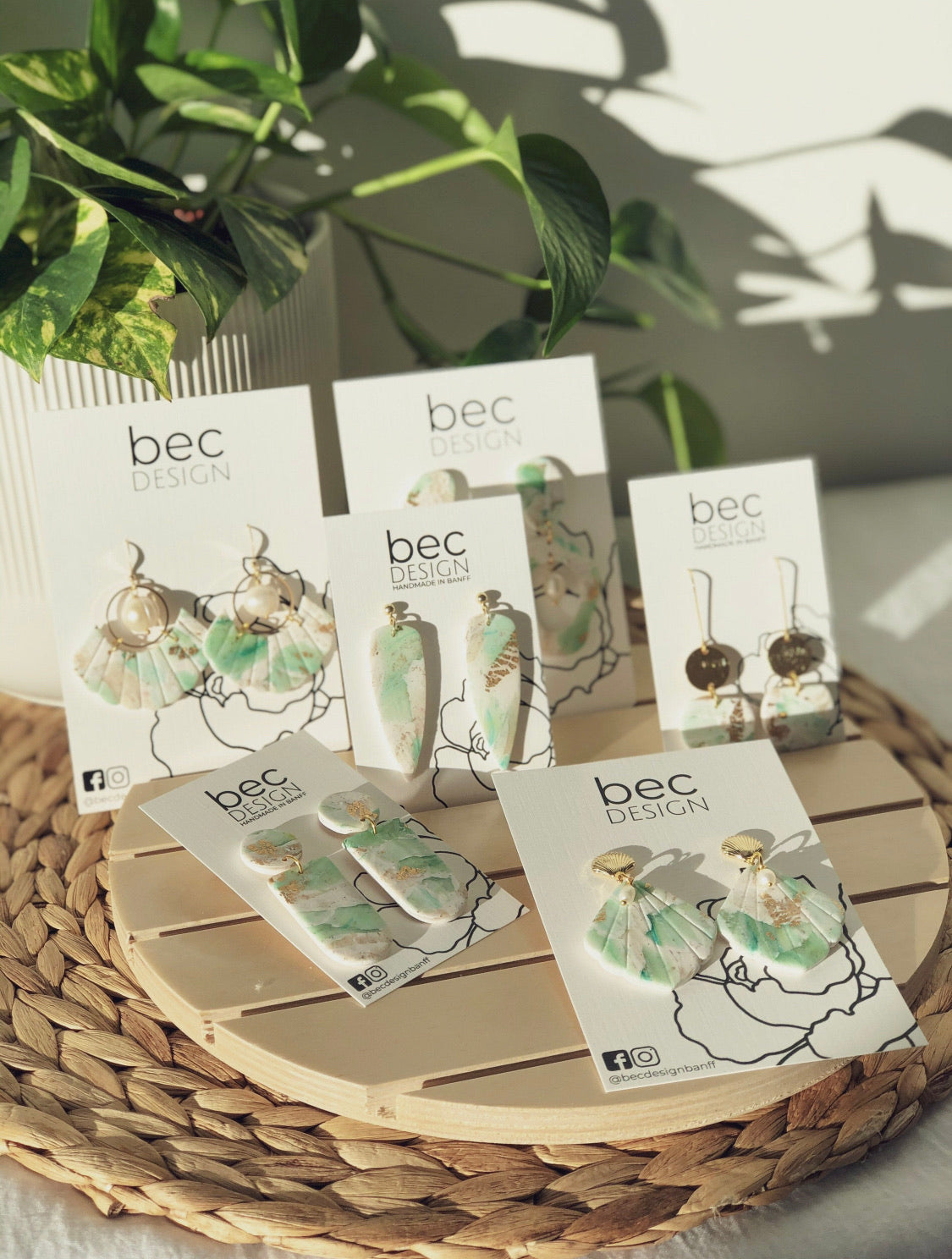 Ellis Clay Earrings for Women - Handmade Boho Dangle Earrings with Natural Clay Beads | Perfect for Casual Wear, Parties, and Gifts