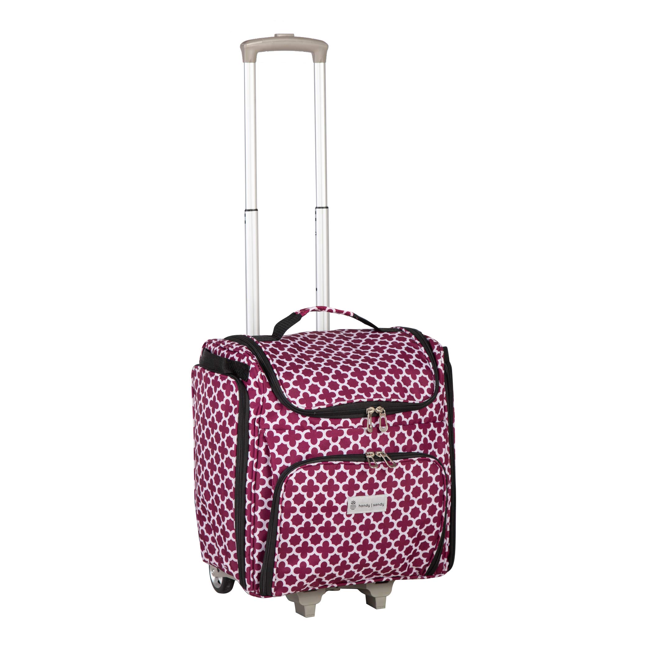 Handy Sandy Crafter’s Tote Bag Organizer with Wheels - Large Storage Bag for Craft Supplies, Sewing & Scrapbooking - Perfect for School, Office, Medical Tools & Supplies Organization - Portable Carrier with Handle for Easy Transport