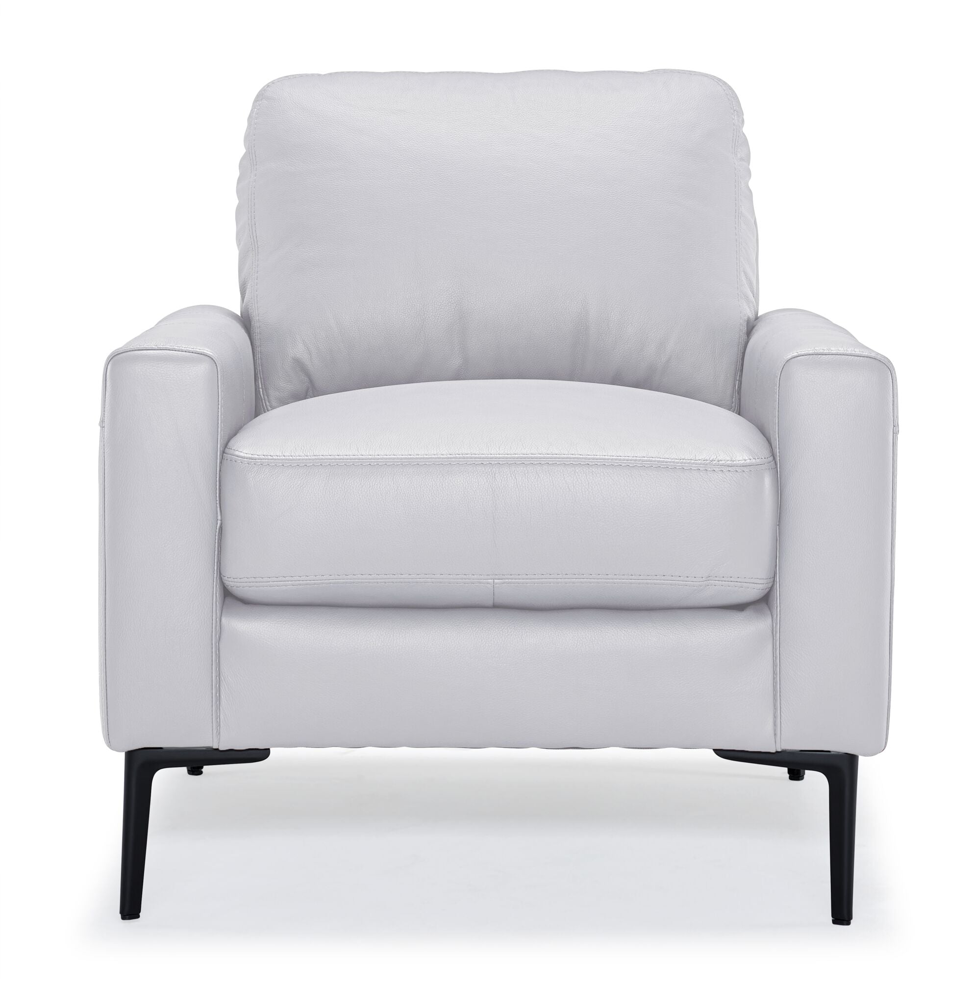 Premium Chito Leather Chair in Silver Grey - Modern & Comfortable Office & Living Room Seating for Home & Workspace