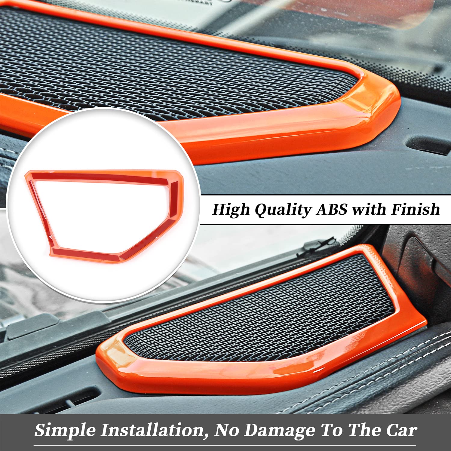 2018-2024 Jeep Wrangler JL/JLU & Gladiator JT A-Pillar Speaker Cover Trim - Orange Interior Accessories | Custom Car Decor & Sound System Upgrade