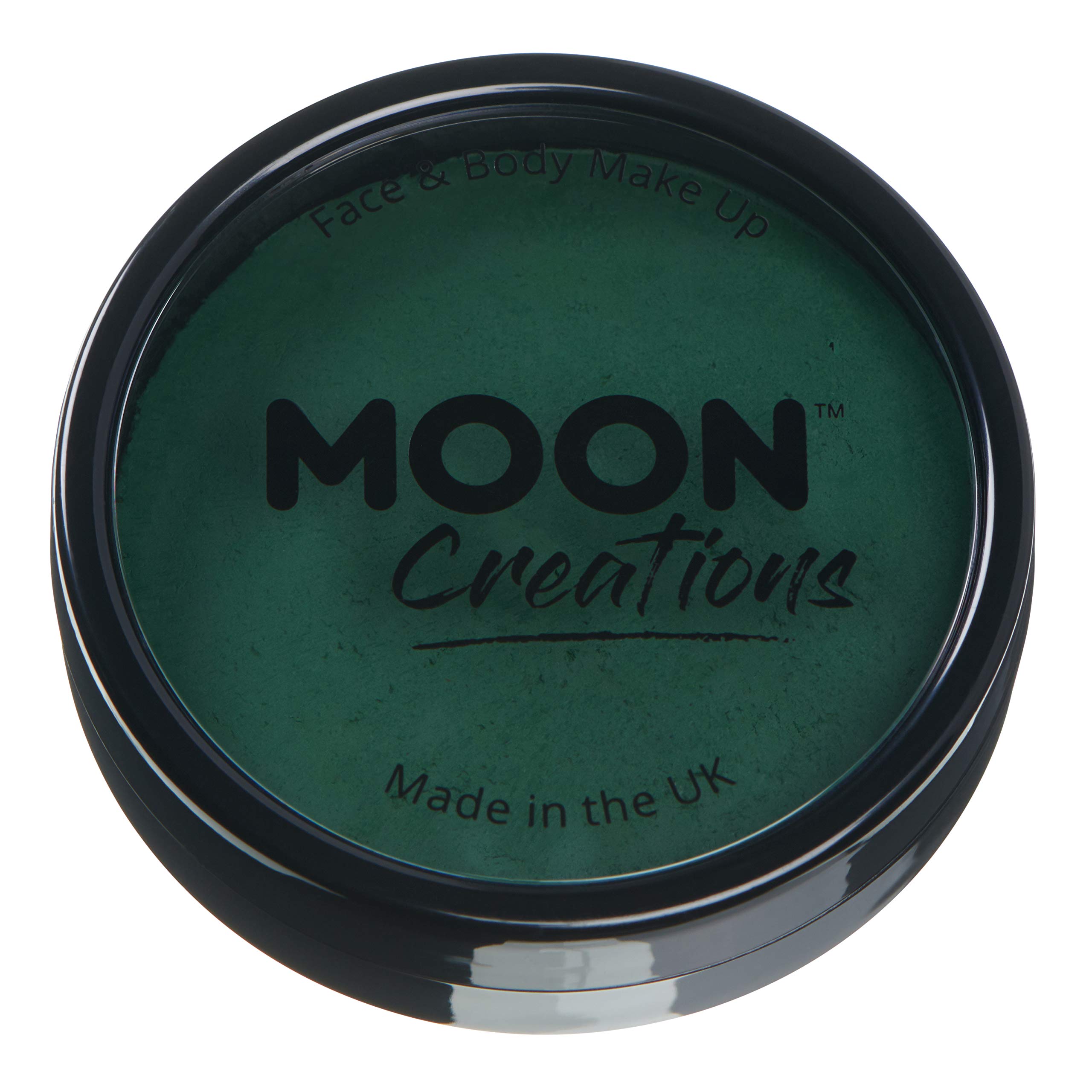 Professional Dark Green Face & Body Paint Cake Pots - Water-Based Makeup for Adults & Kids - 1.26oz - Perfect for Halloween, Cosplay, Theater & Face Painting Parties