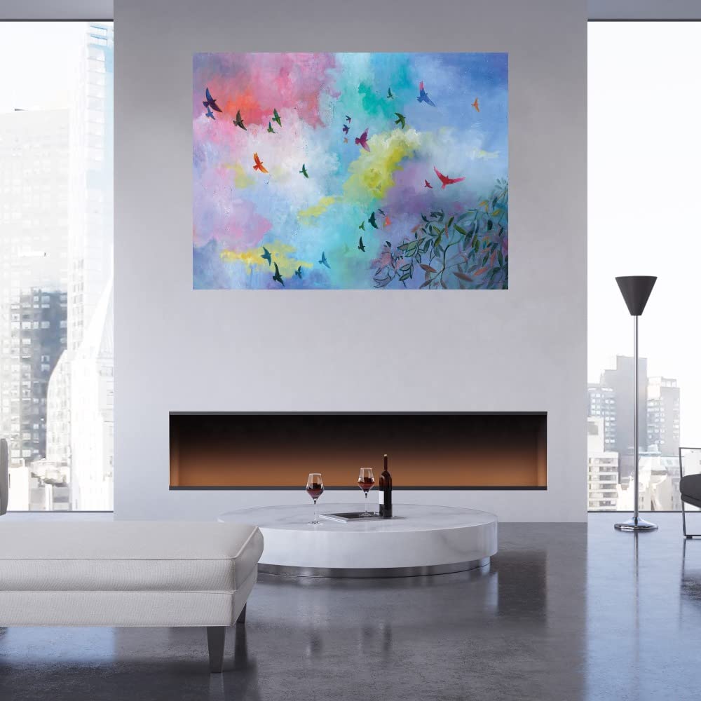 Sky Is the Limit Fine Art Canvas Wall Decor by Julia Hacker - 32x24 Inch Ready to Hang Painting for Living Room, Bedroom, Office & More - Perfect for Home Decor, Gifts & Interior Design Inspiration