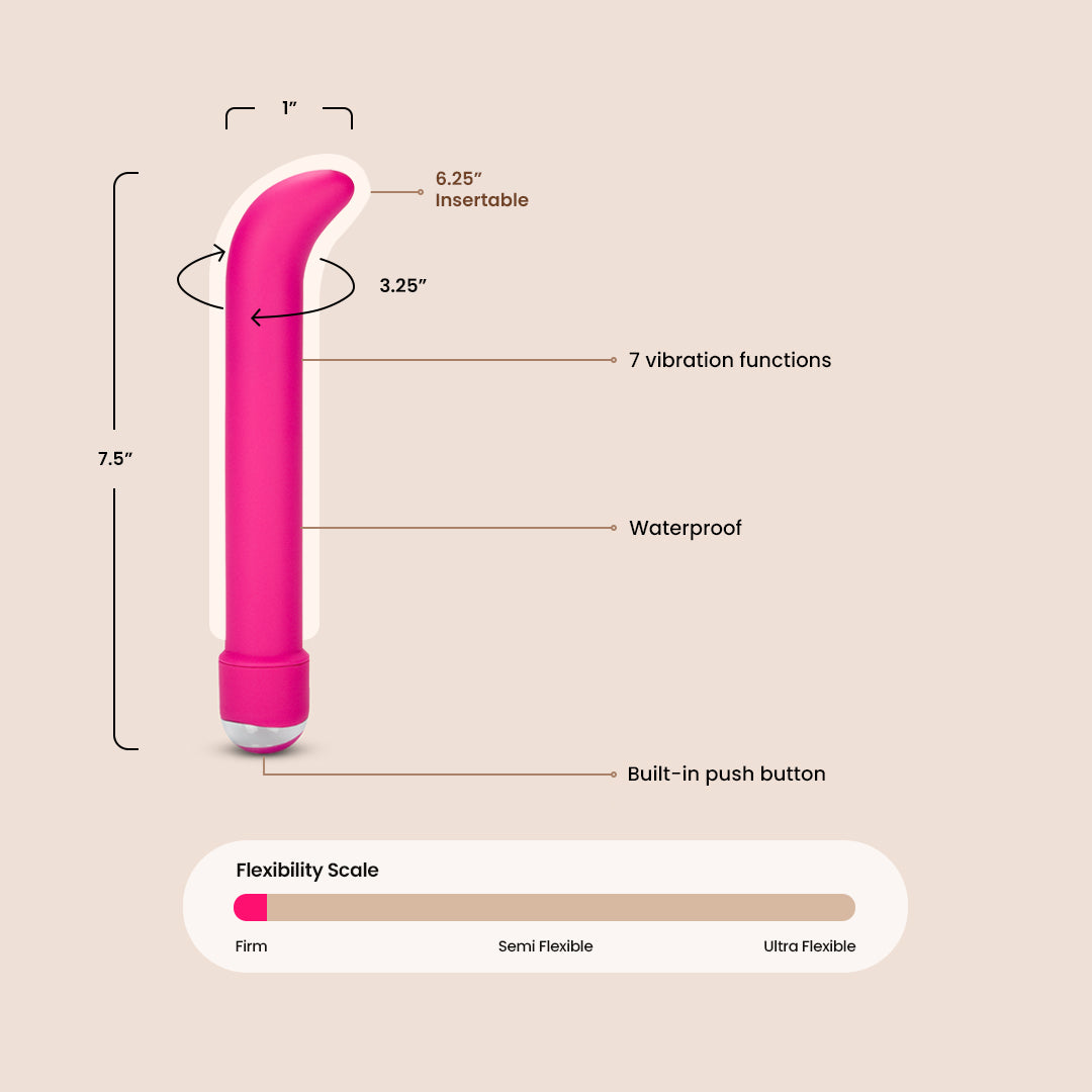 7 Function Classic Chíc™ Standard G Waterproof G Spot Vibrator - Perfect for Couples & Solo Play, Sensual Massage & Intimate Moments