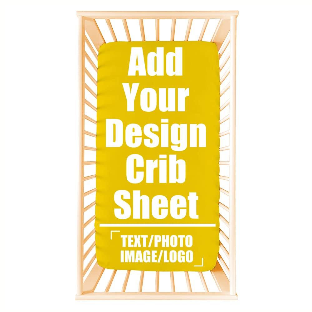 Custom Personalized Crib Sheet with Name & Photo - Soft Microfiber Toddler Mattress Cover for Standard Crib (28