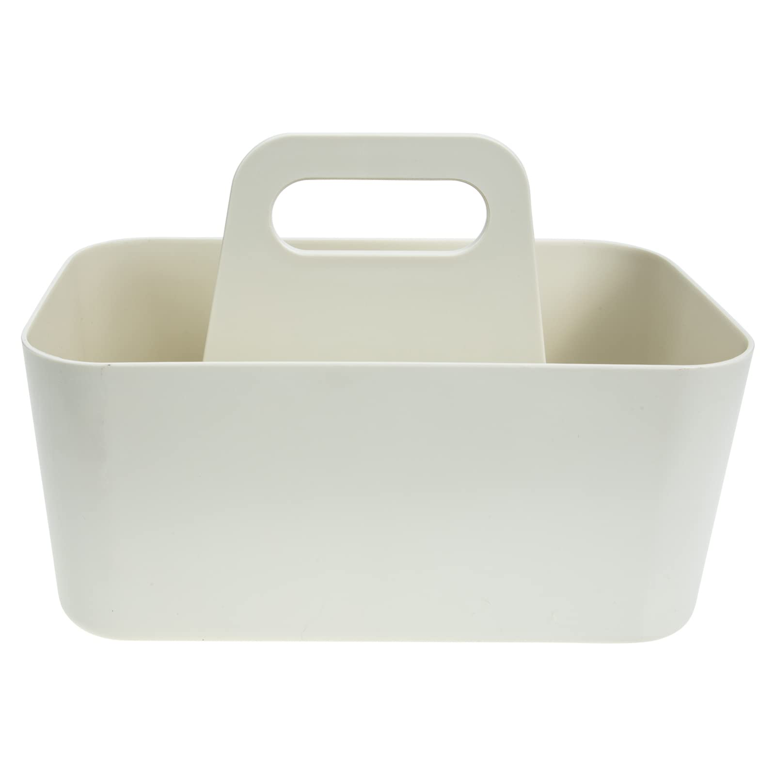 Portable Plastic Storage Box - Snack, Makeup & Bathroom Organizer with Lid - Desktop Storage Container for Office, Home & Travel Use