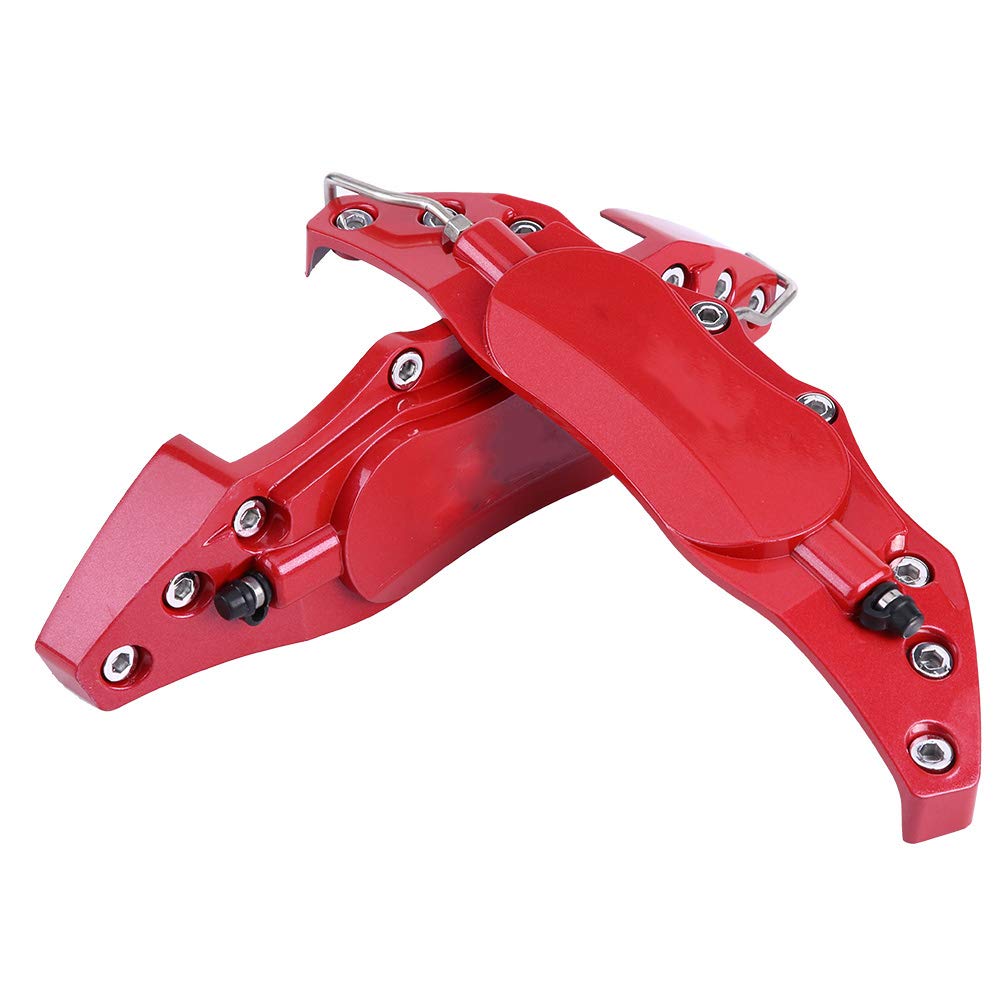 High-Quality Aluminum Brake Caliper Cover for Cars - Universal Fit 16-17 Inch Wheels - Red Anodized Protection (2-Piece Set) - Enhance Performance & Style for Street Racing & Car Shows