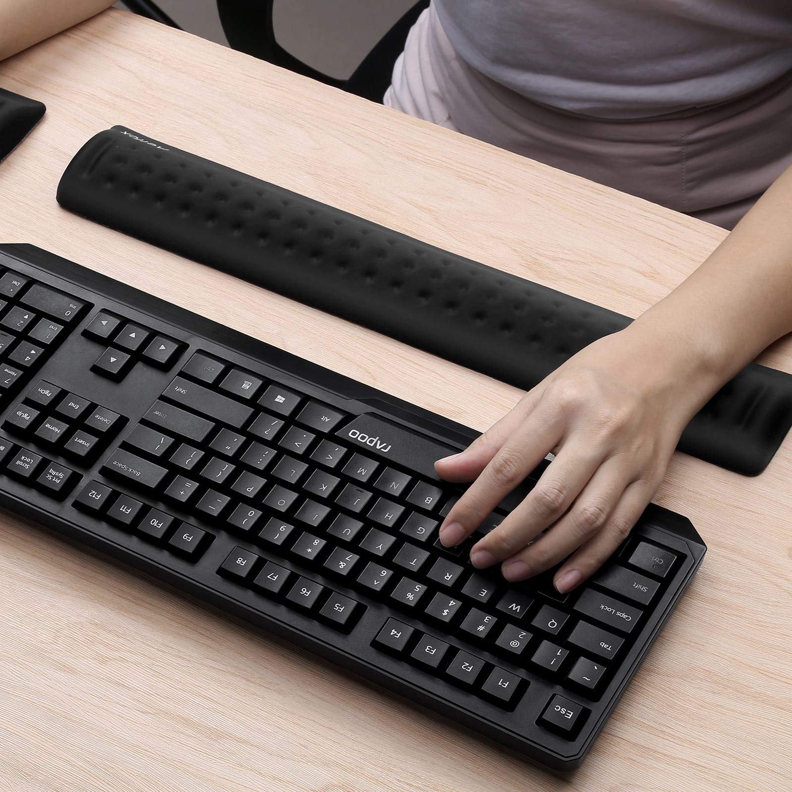 Aelfox Ergonomic Keyboard Wrist Rest & Gaming Mouse Pad Set - Memory Foam Support for Office, Home, PC, Laptop - Reduce Wrist Pain & Improve Comfort for Typing, Gaming, and Long Work Sessions