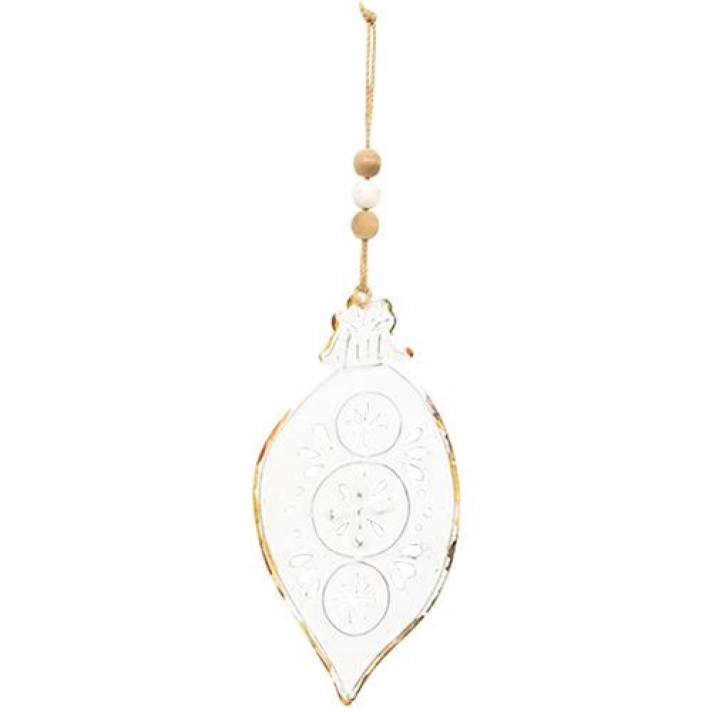 Vintage Shabby Chic Metal Teardrop Ornament - Rustic Farmhouse Christmas Tree Decor for Holiday, Wedding & Home Decoration