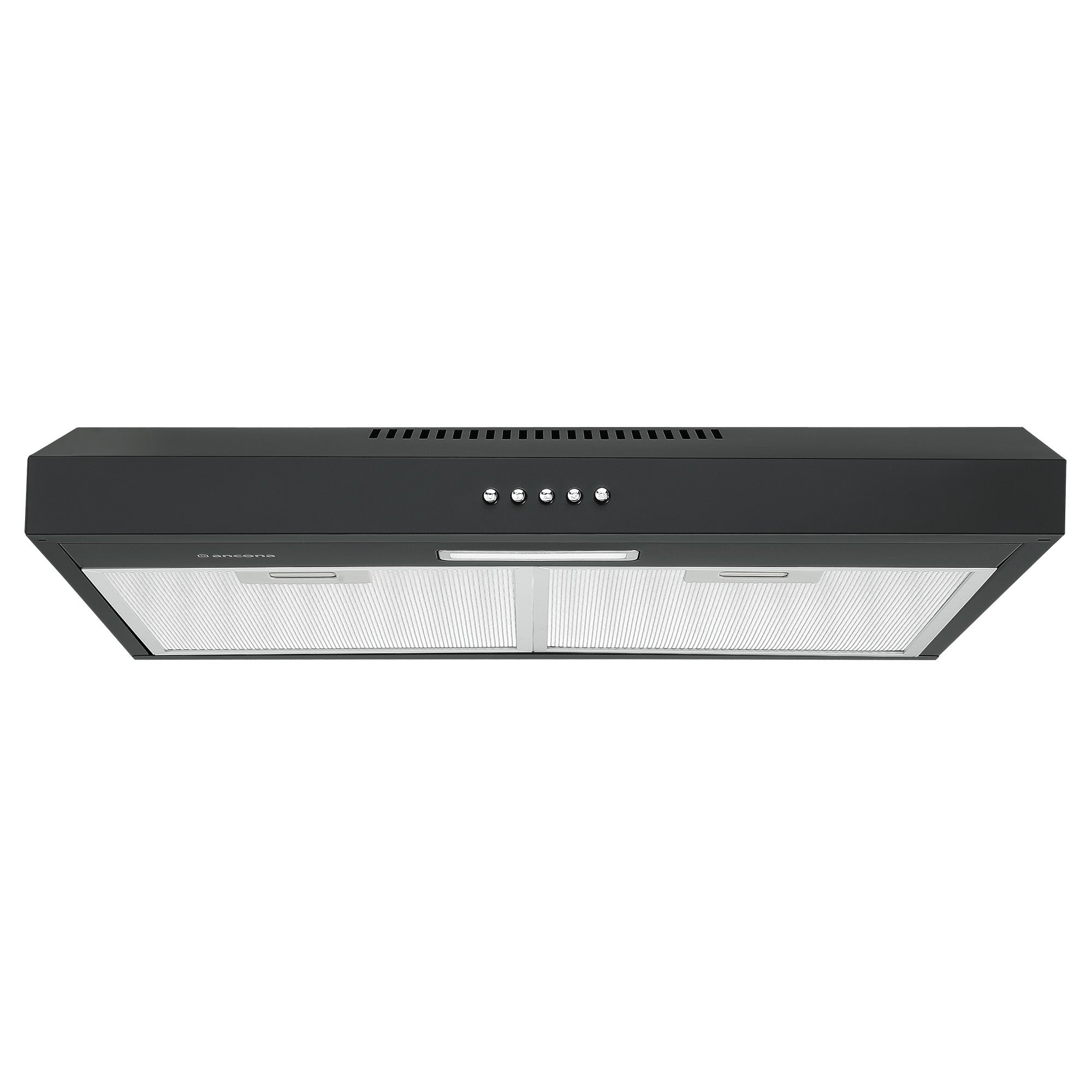 Ancona 24 Inch 110 CFM Convertible Under Cabinet Range Hood in Matte Black - Powerful Kitchen Ventilation for Smoke and Odor Removal