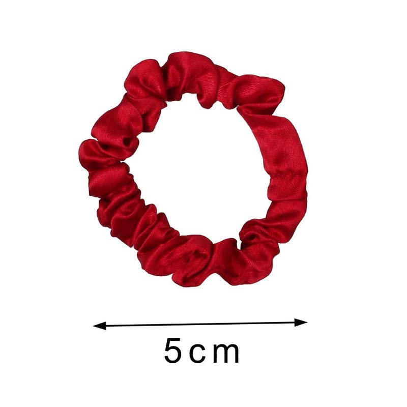 FAMEZA 12Pcs Satin Elastic Hair Bands - Soft Silk Scrunchies, Skinny Hair Ties & Ponytail Holders for Women & Girls - Perfect for Everyday Use, Workouts, and Gifts