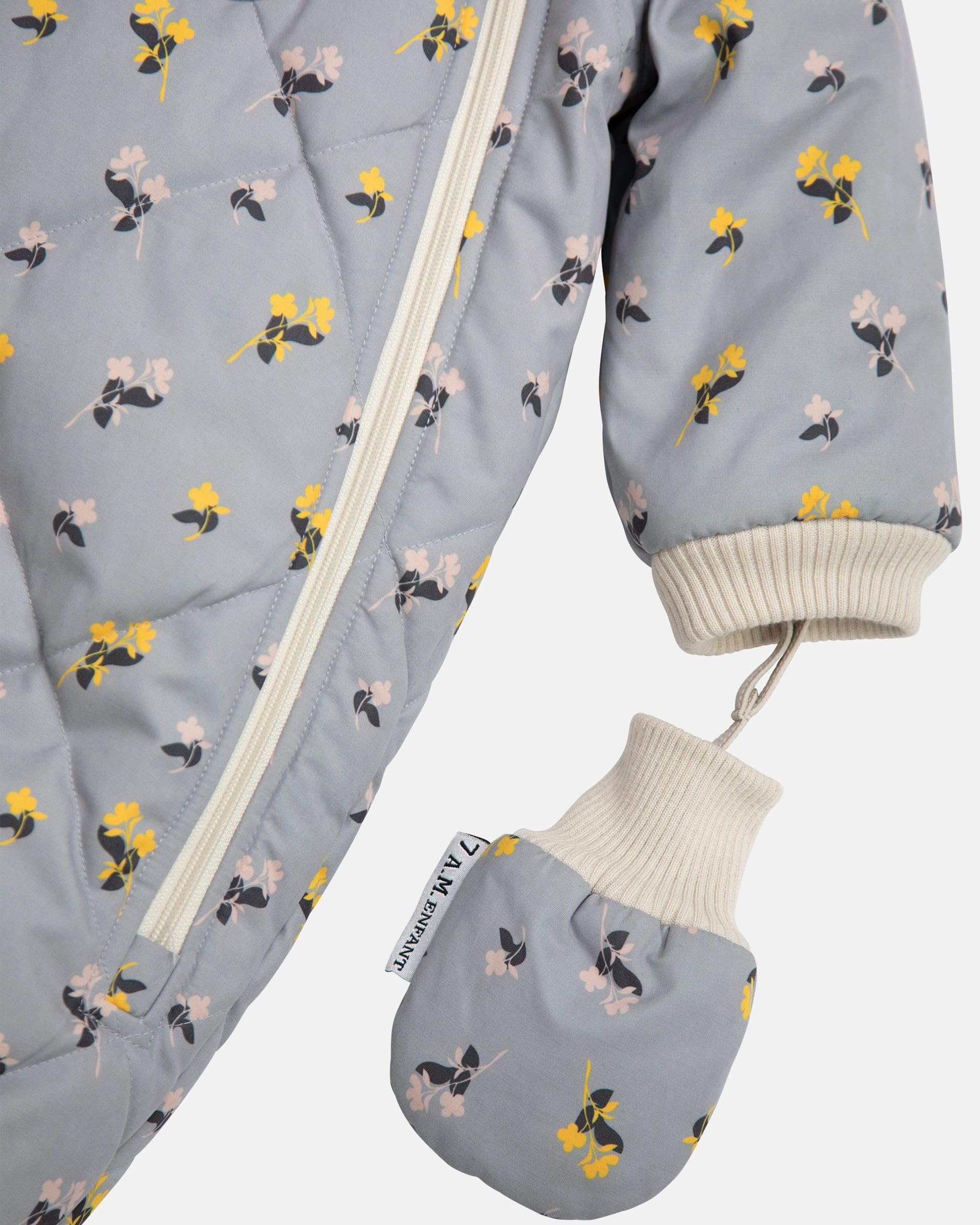 7AM Enfant Baby Jumpsuit Coat - Warm Winter Snowsuit with Hood & Gloves | Water Repellent Zippered Down Jacket for Infants | Perfect for Outdoor Play, Snow Days & Cold Weather Adventures