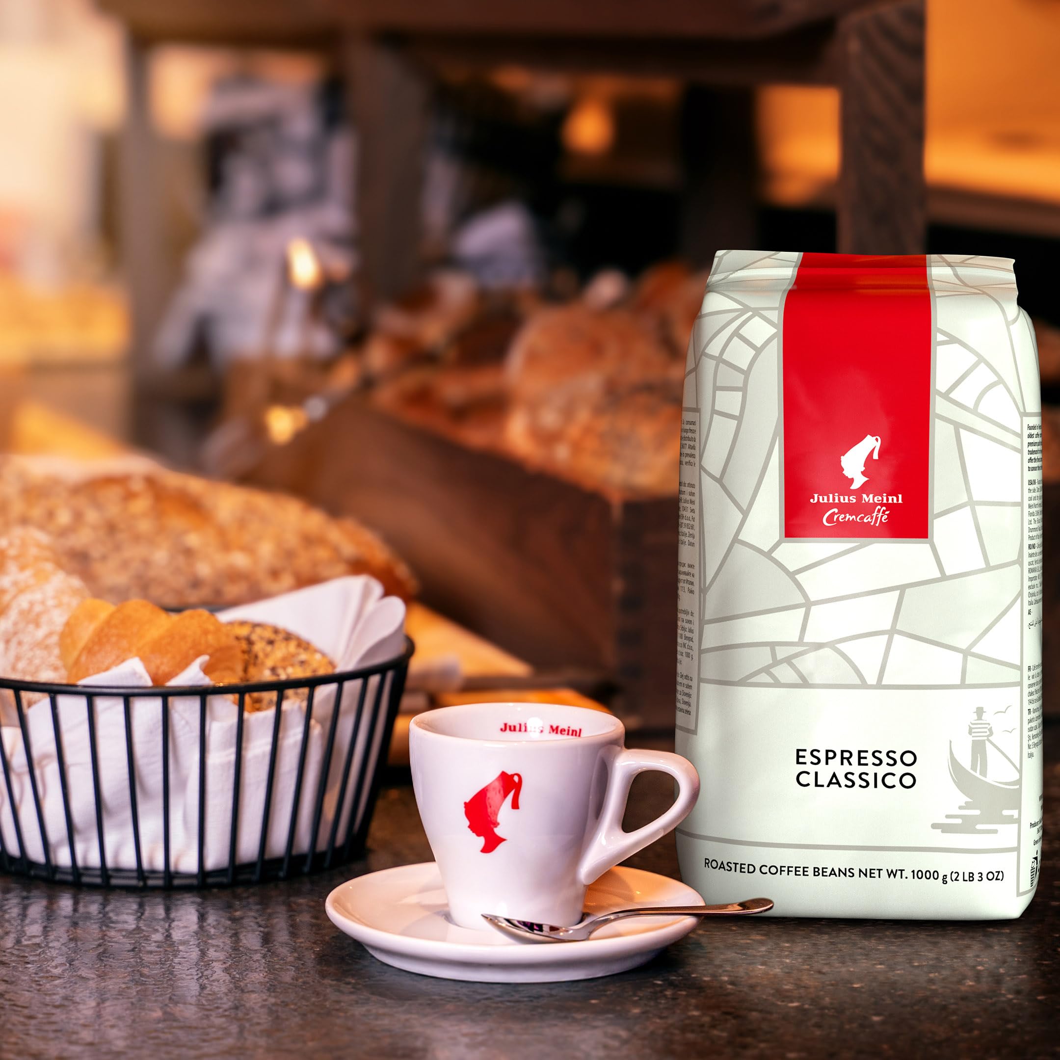 Julius Meinl Crema Espresso Classico Medium Roast Coffee Beans 1kg (35oz) - Premium Vienna Imported Coffee for Home Brewing & Espresso Machines