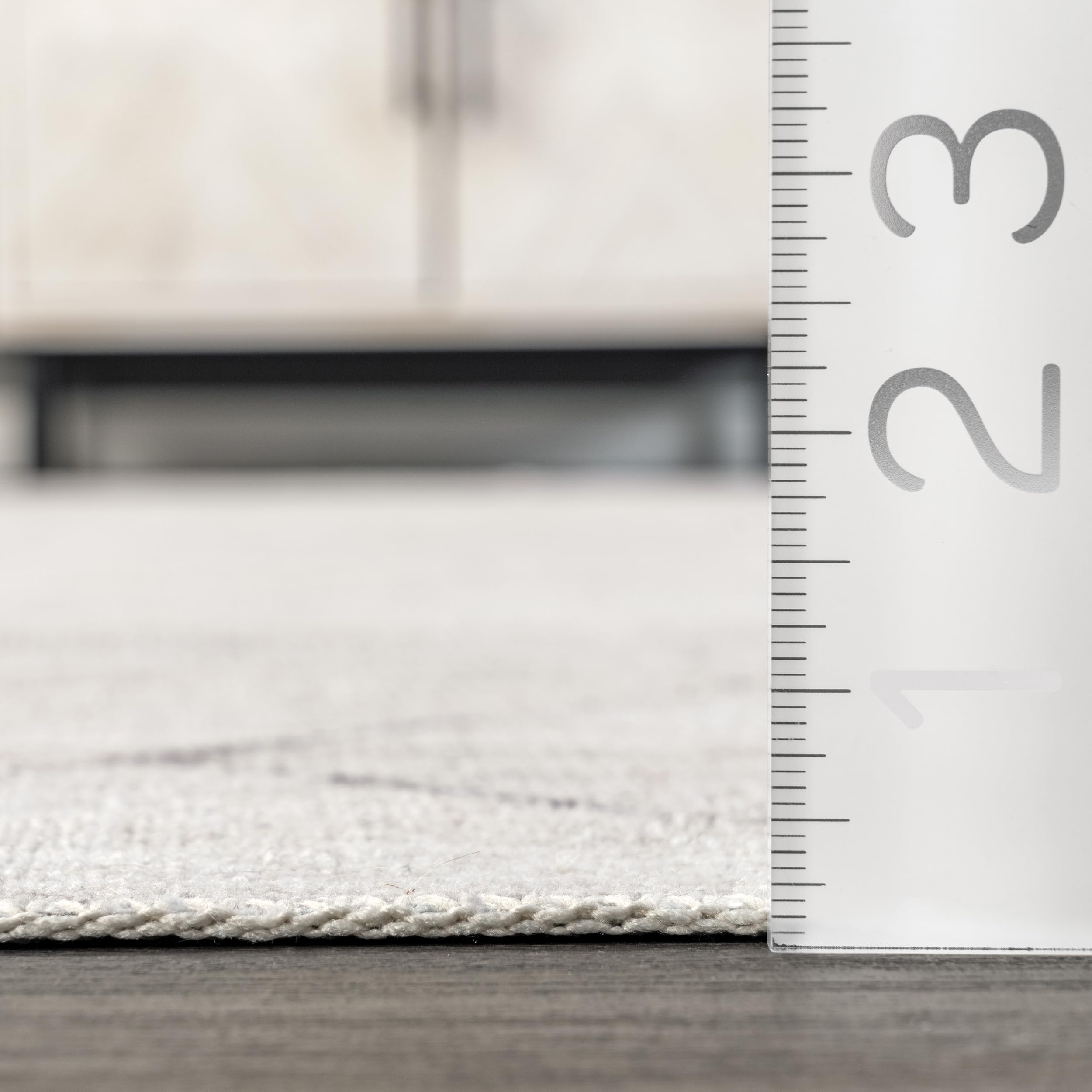 nuLOOM 8' x 10' Washable Area Rug - Stain Resistant, Non-Slip Backing, Low Profile for Living Room, Bedroom & Dining Room - Regan Light Grey | Perfect for High Traffic Areas & Pet-Friendly Homes