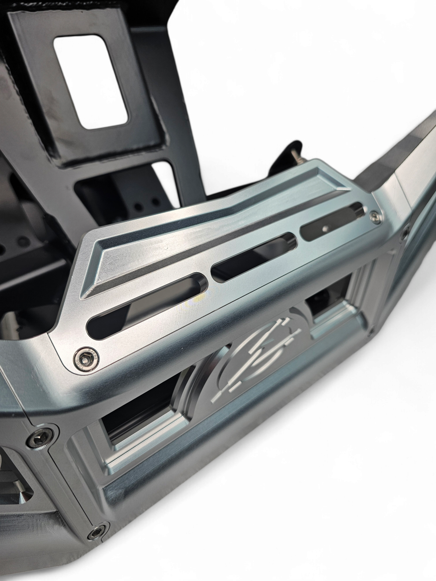 Can Am X3 Maverick Front Winch Bumper (2017-2024) - Machined Billet Aluminum, Clear Anodized Finish - FWB210036 - Perfect for Off-Roading & Trail Adventures