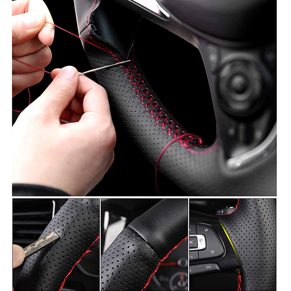 Premium Leather Steering Wheel Cover for Lexus ES250 ES300h GS250 GS300h RX270 RX350 - Hand Stitched DIY Upgrade for Comfort & Grip - Perfect for Daily Commute & Long Road Trips