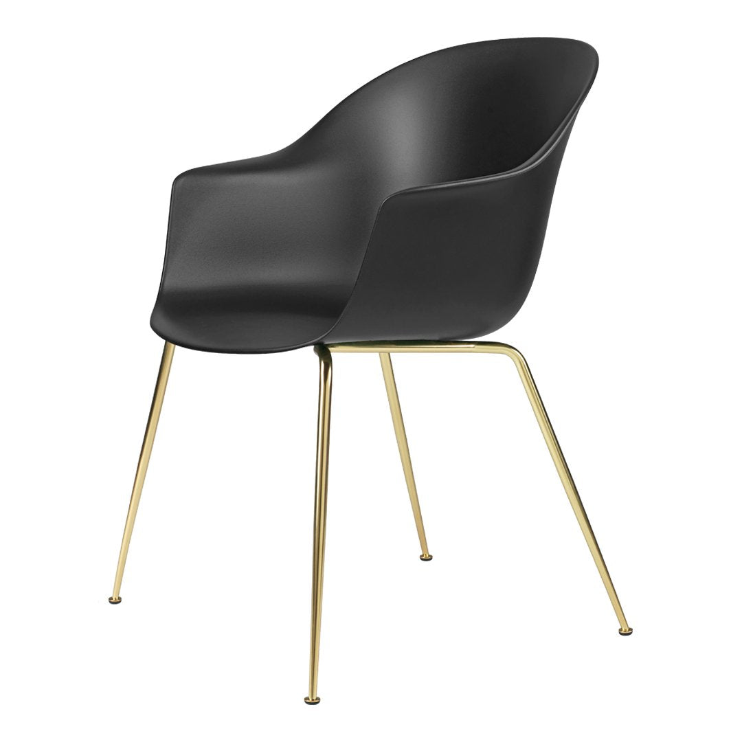 Modern Bat Dining Chair with Conic Base - Unupholstered Wooden Seat - Stylish Kitchen & Dining Room Furniture for Home Decor