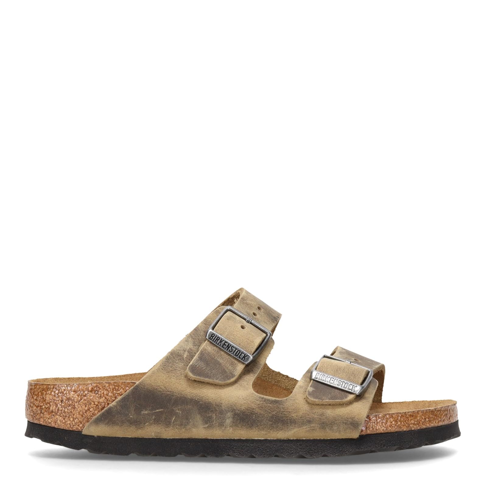 Birkenstock Women's Arizona SFB Iron Oil Leather Slides - Comfortable Sandals for Casual Wear, Beach & Summer Outfits