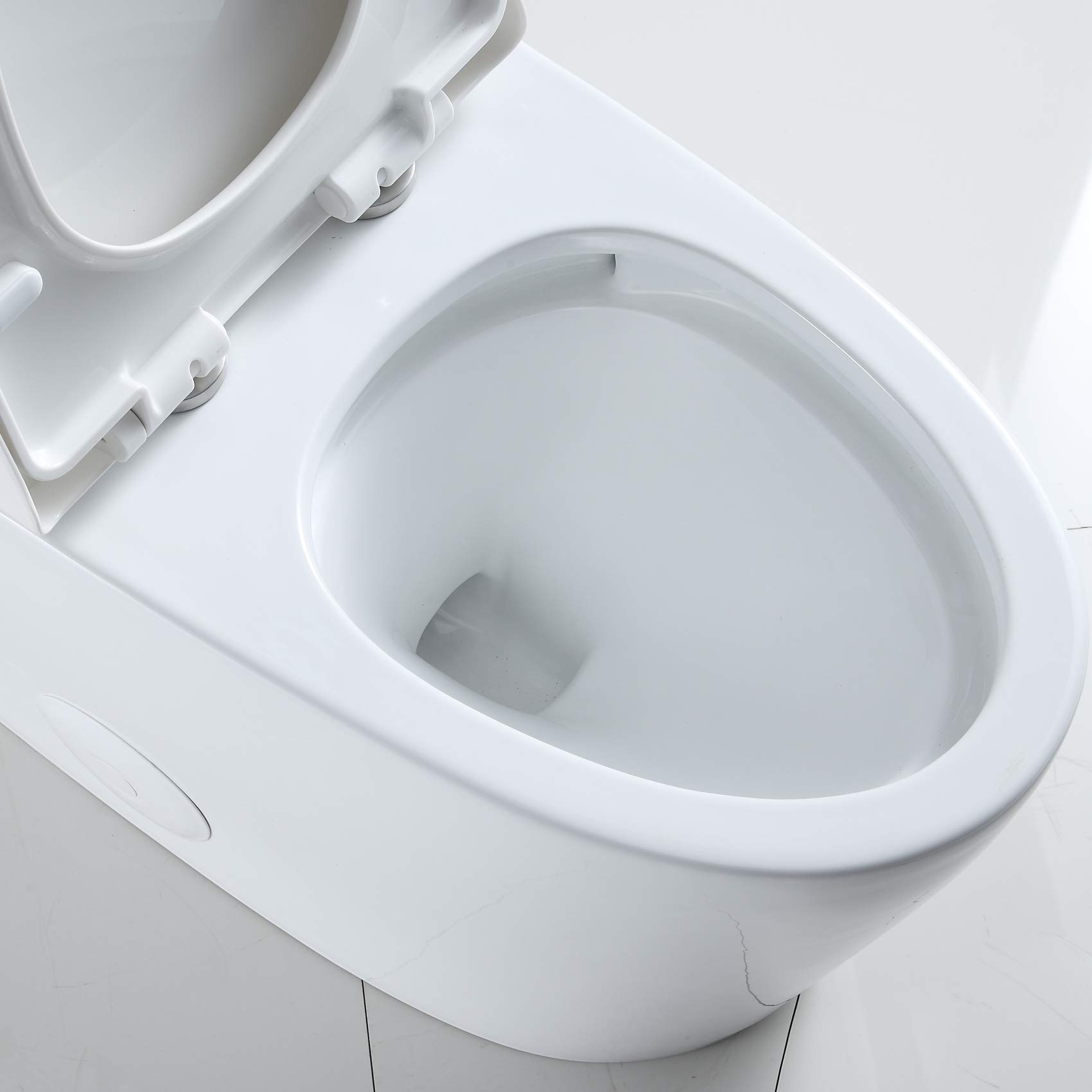 Sarlai One Piece Toilet - Comfort Height Dual Flush Elongated White Ceramic Modern Bathroom Toilet with Soft Seat, 12