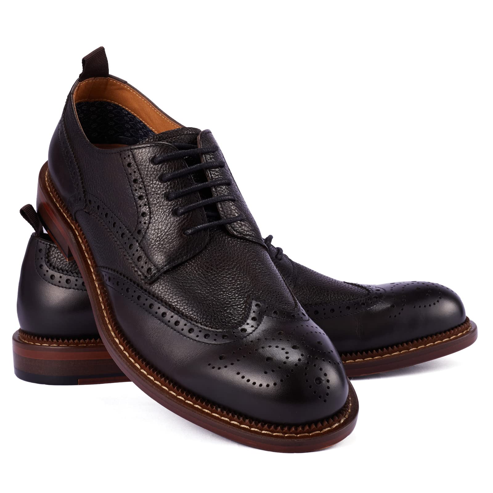 **Genuine Leather Men's Dress Shoes | Non-Slip Formal Oxford Lace-Up Shoes for Business & Casual Wear | Perfect for Office, Weddings & Special Occasions**