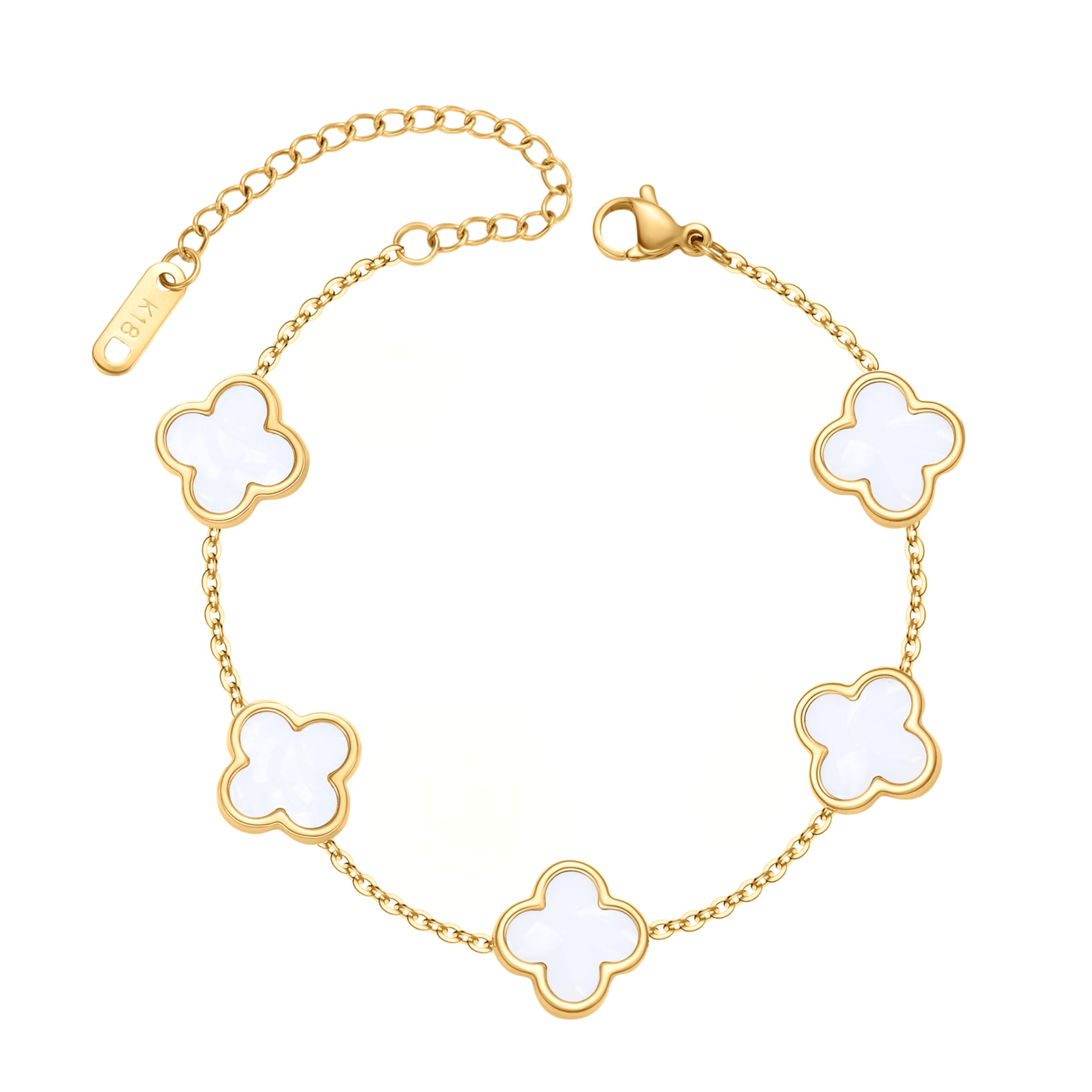 18K Gold Plated Adjustable Link Bracelet for Women - Double Sided Fashion Jewelry Gift Set | Perfect for Birthday, Anniversary, Valentine's Day & Everyday Wear