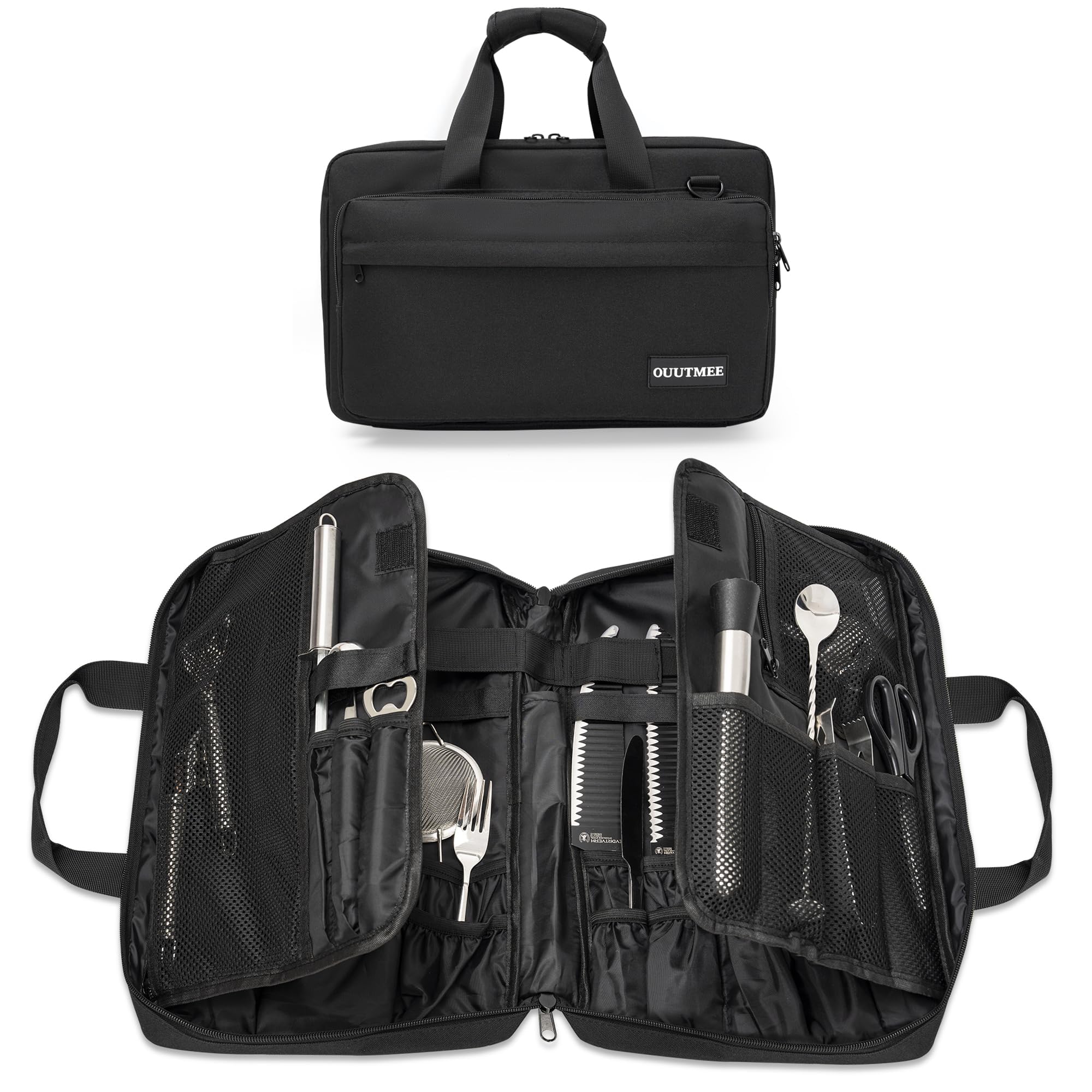 Professional Chef Knife Bag - 25 Pockets Knife Storage Case & Travel Carrier for Kitchen Knives & Utensils | Ideal for Chefs, Cooking Classes & Culinary Travel
