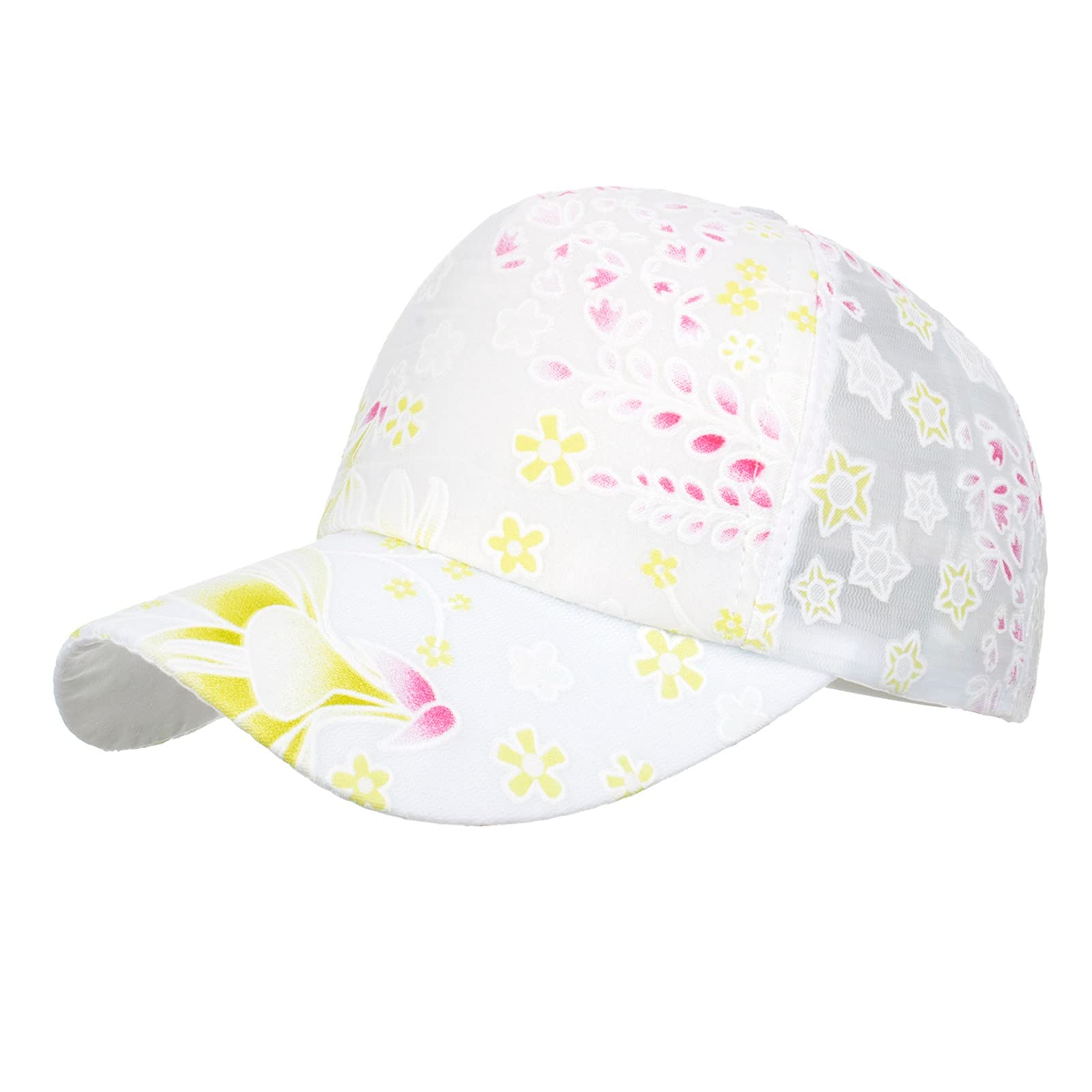 Breathable Women's Lace Floral Adjustable Baseball Cap - Cotton Hip Hop Sun Hat for Beach, Outdoor & Summer Fashion