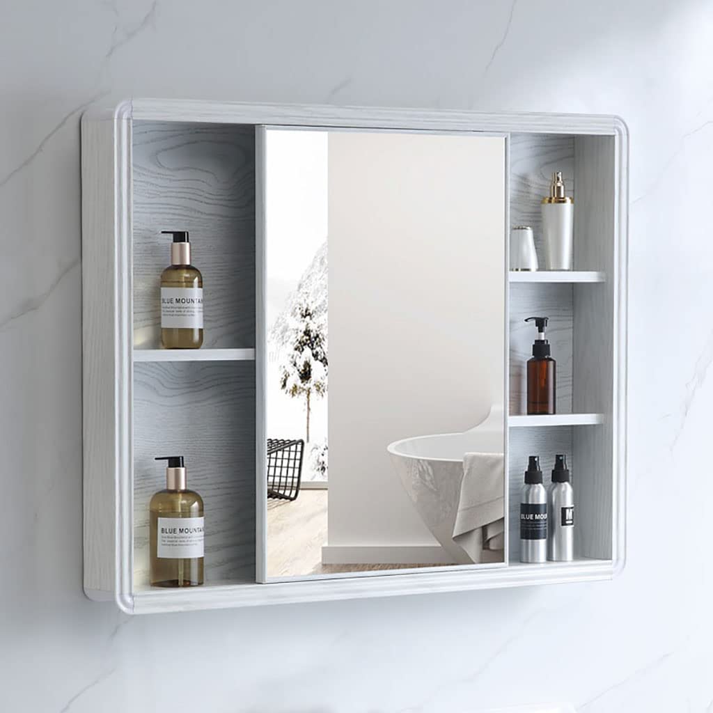 White Bathroom Mirror Cabinet - 23.5 x 27.5 Inch Wall Mount Medicine Cabinet with Storage - Perfect for Small Bathrooms, Vanities & Modern Home Decor