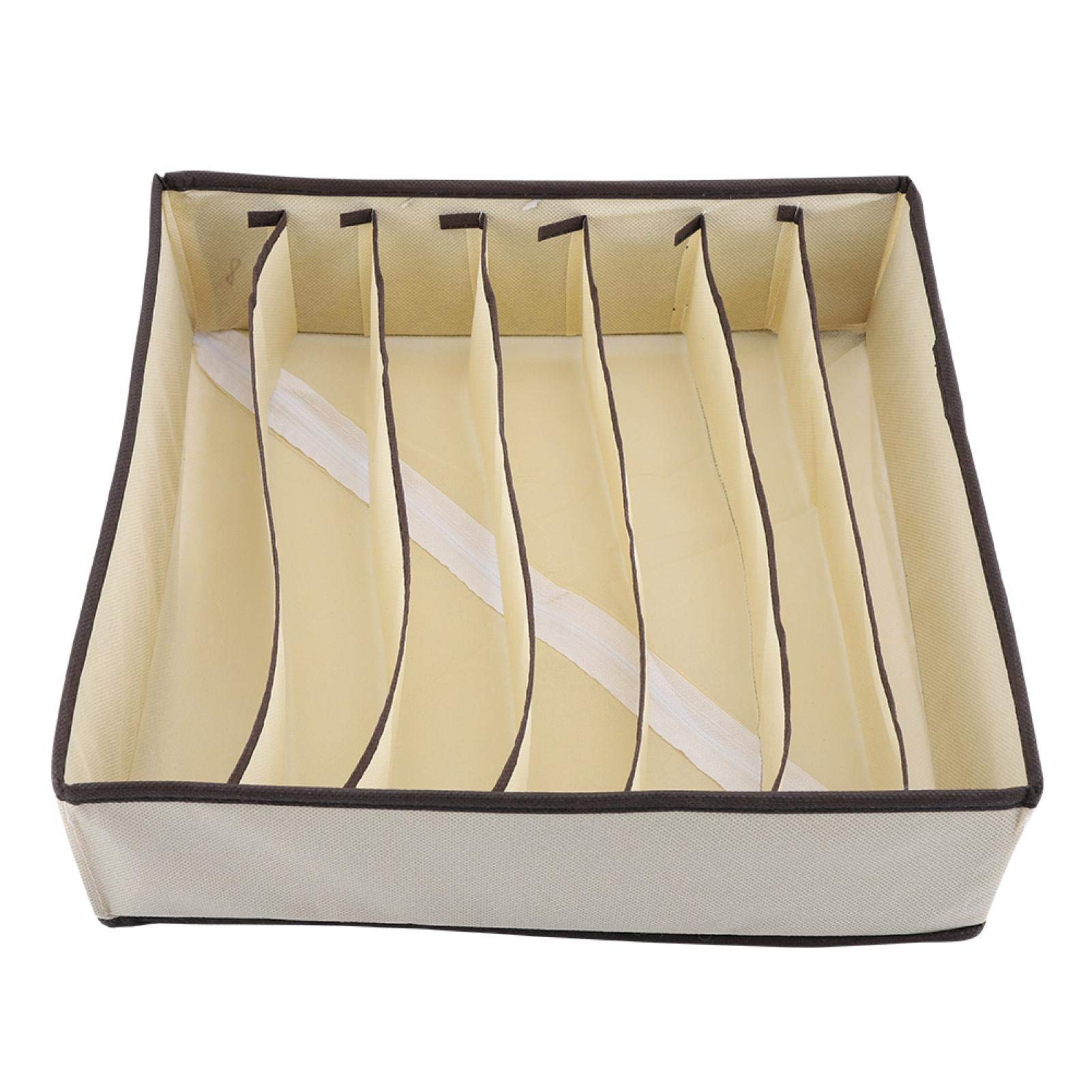 Aramox 7-Grid Foldable Storage Box Organizer for Bras, Underwear & Socks | Portable Closet & Drawer Divider | Travel, Home & Dorm Organization Solution