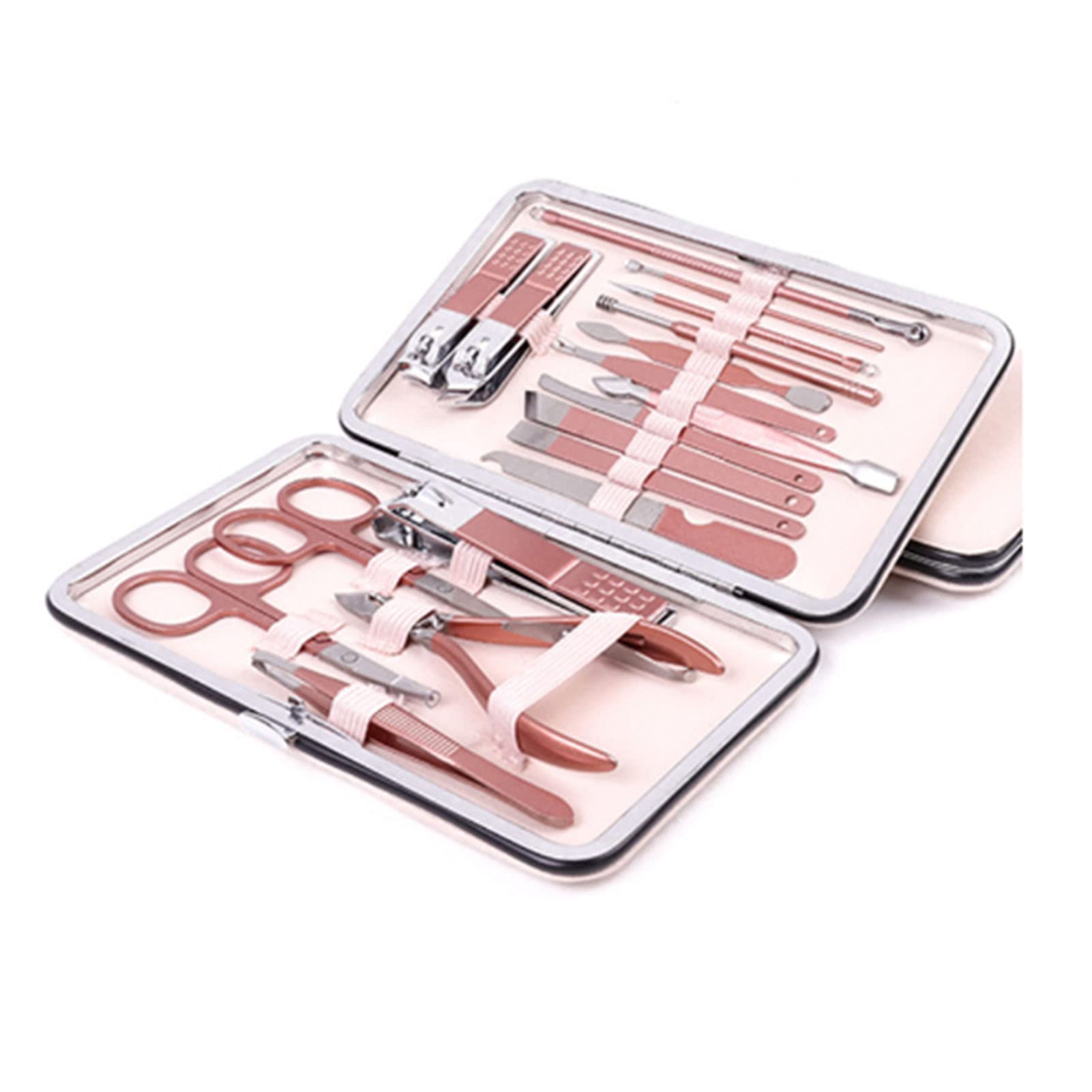 18Pcs Stainless Steel Nail Clippers Set - Professional Nail Scissors, Cuticle Trimmer & Pedicure Kit for Manicure, Acne Cleaning & Nail Care | Perfect for Home, Salon & Travel Use