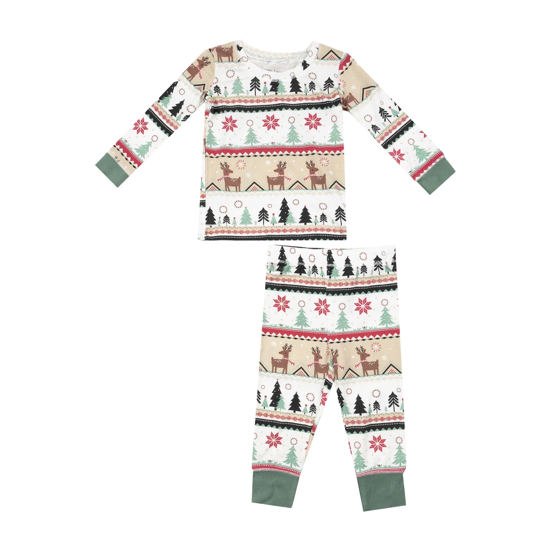 Cozy Reindeer Fair Isle Loungewear Set for Women - Christmas Pajamas & Holiday Sleepwear - Perfect for Winter Nights, Family Gatherings & Festive Comfort
