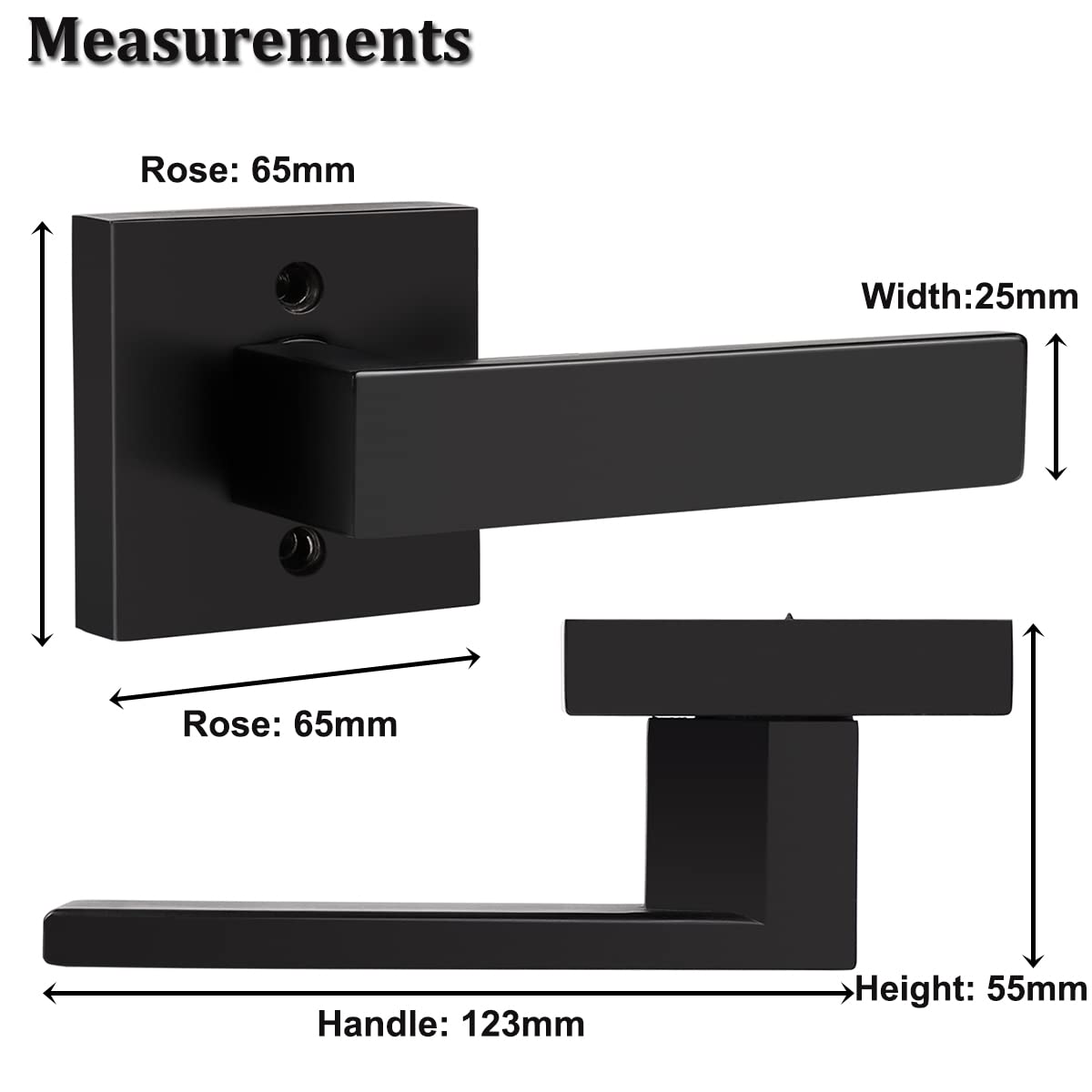 Probrico Heavy Duty Half Dummy Lever - Matte Black Non-Turning Interior Inactive Door Handle for Closet & Pantry (Left/Right Handed) - Perfect for Bedrooms, Bathrooms & Storage Rooms