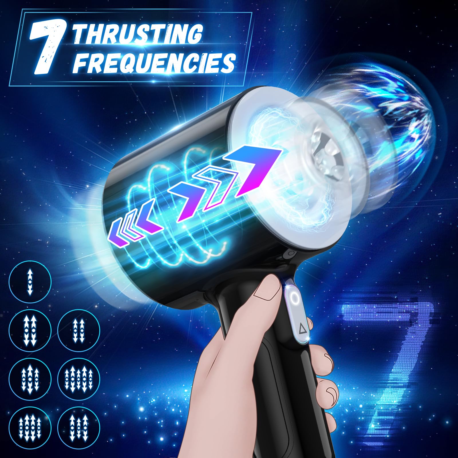 Automatic Male Masturbator - 7 Powerful Thrusting & Vibrating Modes, Dual Open-Ended Design - Realistic Blowjob Machine & Pocket Pussy for Men - Perfect for Solo Play, Stress Relief & Couples Fun