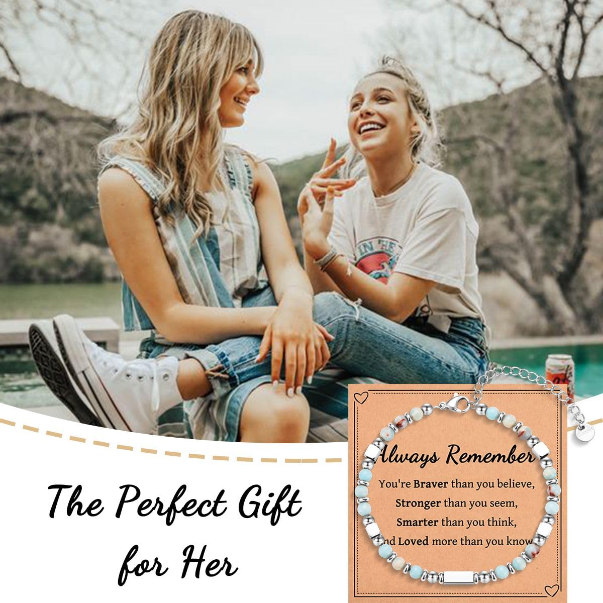 Tiny Beaded Bracelet for Women & Teen Girls - Inspirational Gift with Card for Christmas, Easter, Birthday & Valentine's Day | Stocking Stuffer, Friendship Jewelry, Daily Wear & Special Occasion Accessory
