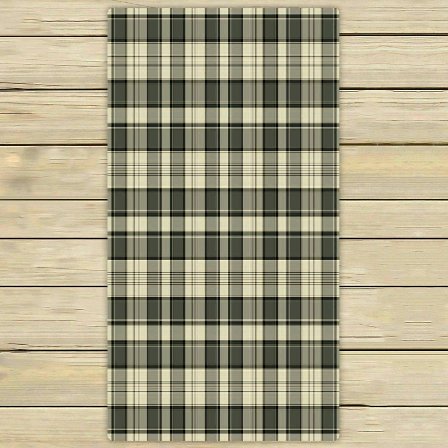 ECZJNT Soft Plaid Pattern Beach & Bath Towels - 30x56 Inch Large Absorbent Quick-Dry Shower Towels for Home, Pool, Gym, Travel & Outdoor Use