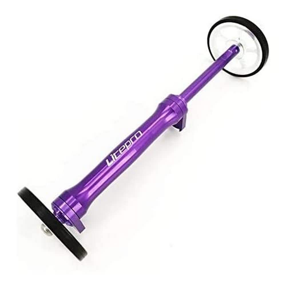 BROMPTON Folding Bike Eazy Wheels Extender Kit - Purple Extension with 2 Silver Wheels | Easy Installation | Perfect for Commuting & Urban Travel | Bike Accessories for Folding Bicycles