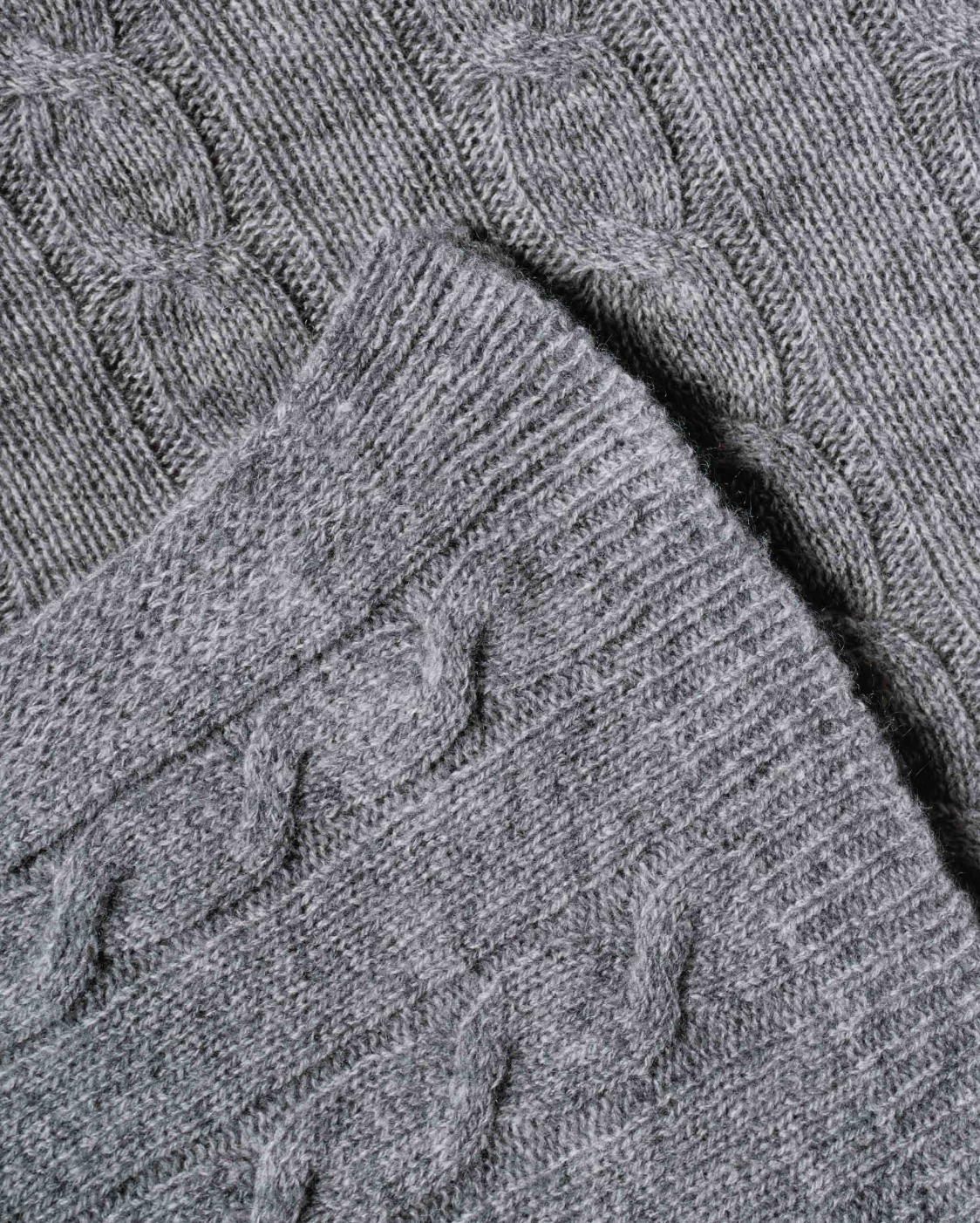 Luxury Women's Pure Cashmere Cable Knit Poncho Shawl - Soft Gray Melange Wrap for Fall & Winter | Perfect for Office, Travel & Outdoor Activities