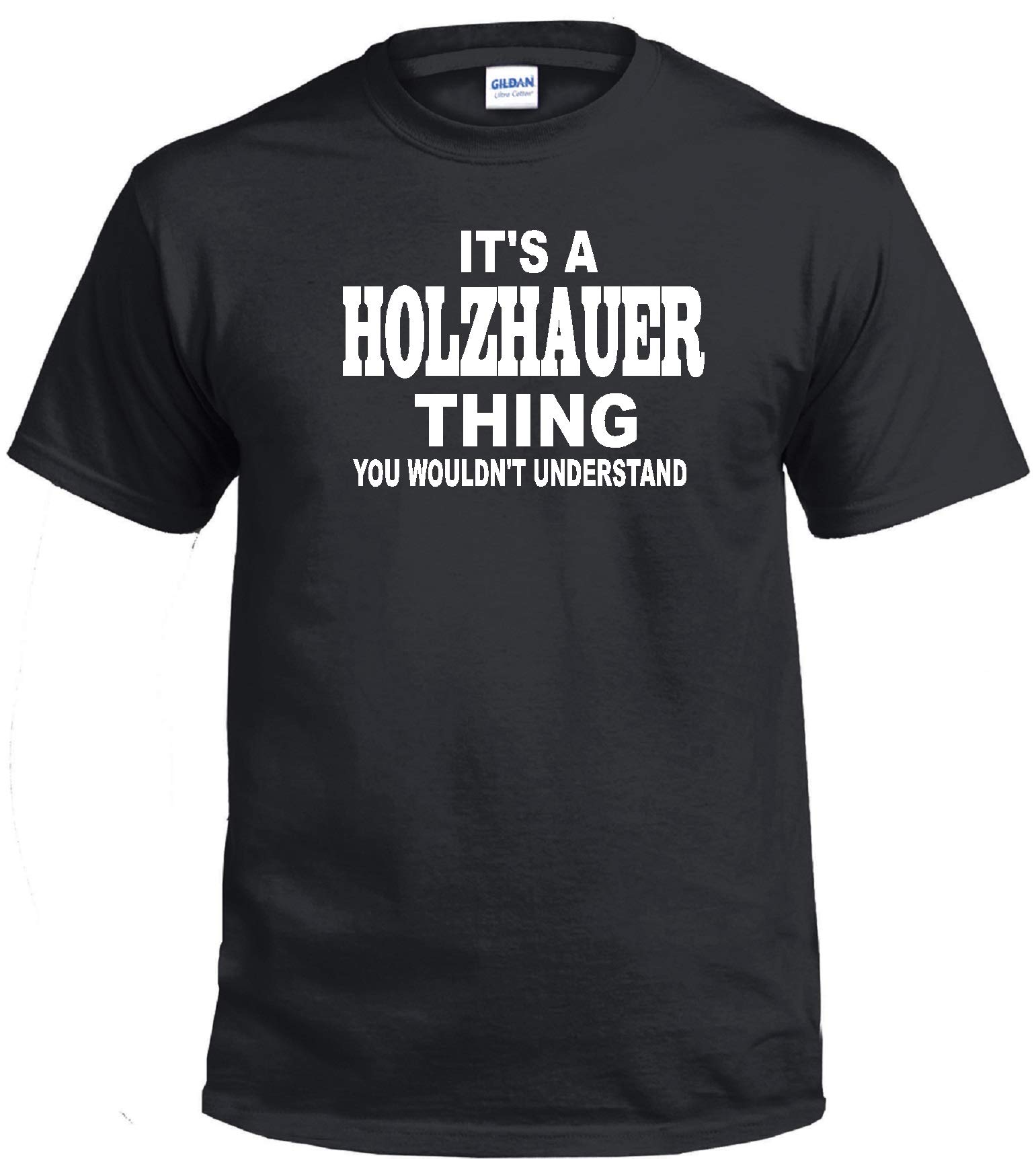 STUFF WITH ATTITUDE HOLZHAUER Black Graphic T-Shirt for Men - Cool Casual Streetwear Tee for Everyday Wear & Urban Fashion