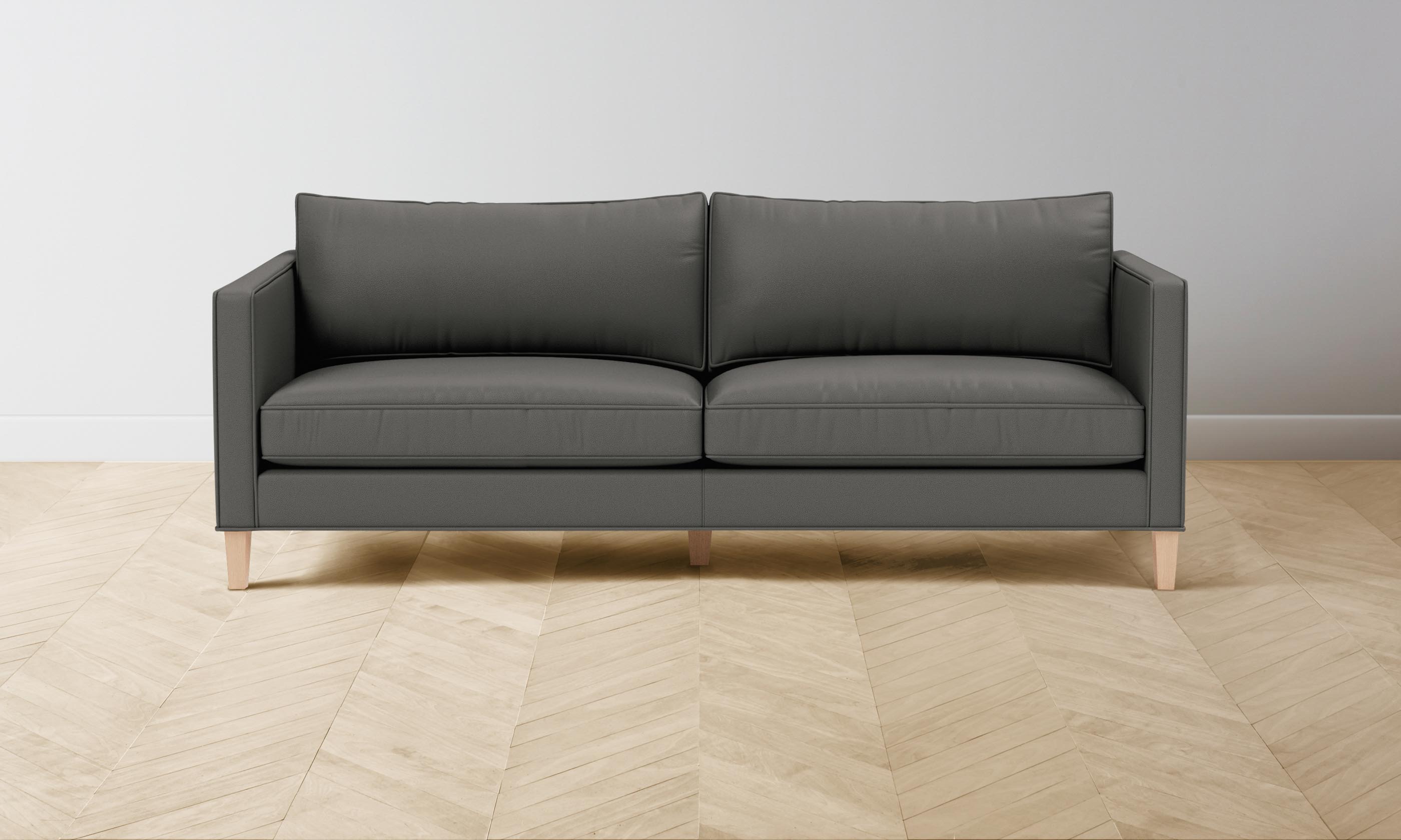 Premium Crosby Sectional Sofa - Genuine Pebbled Leather in Ash Gray - Perfect for Living Rooms, Lounges & Home Theaters