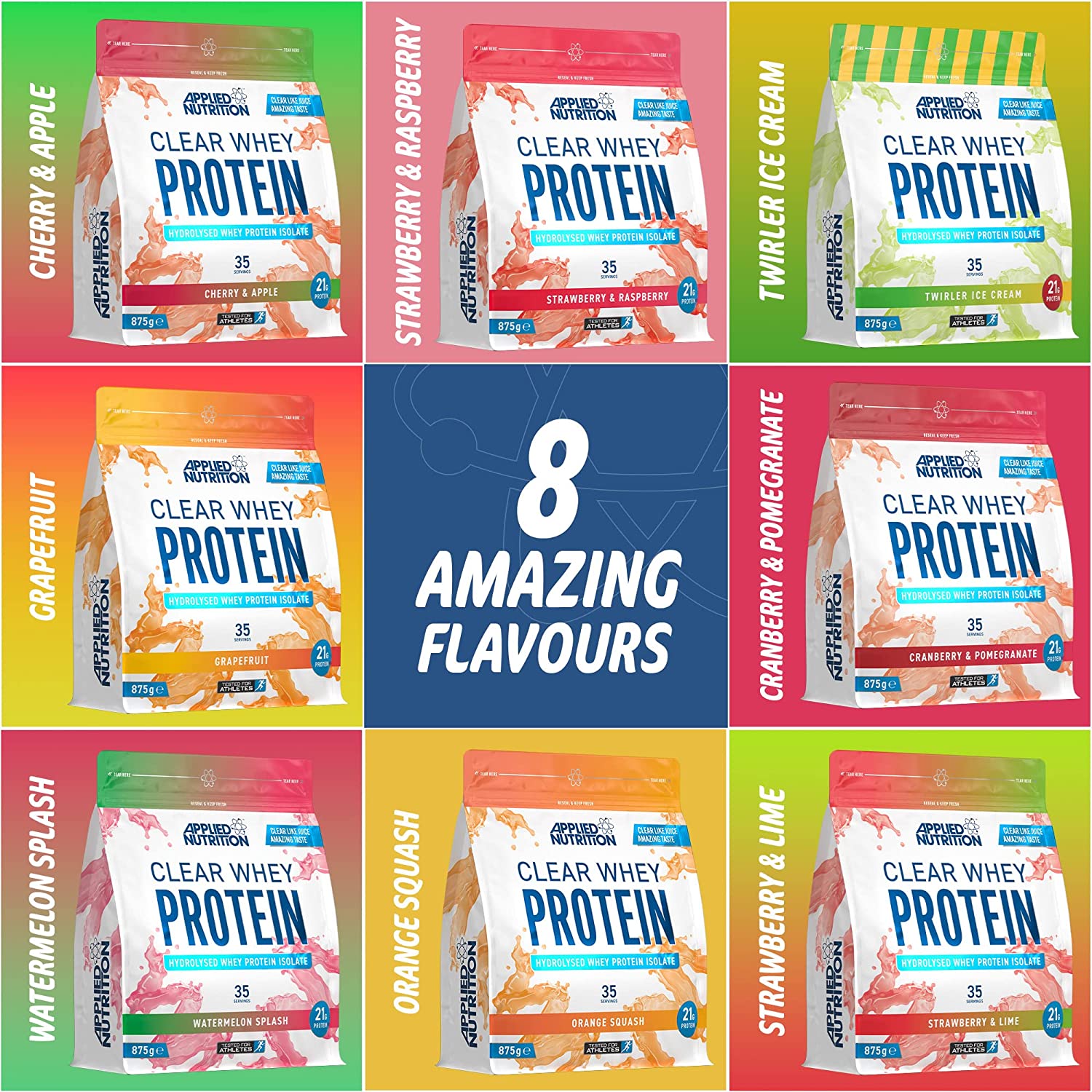 Applied Nutrition Clear Whey Isolate Protein Powder - 875g (35 Servings) | Low-Calorie Post-Workout Recovery & Muscle Building Supplement for Athletes & Fitness Enthusiasts