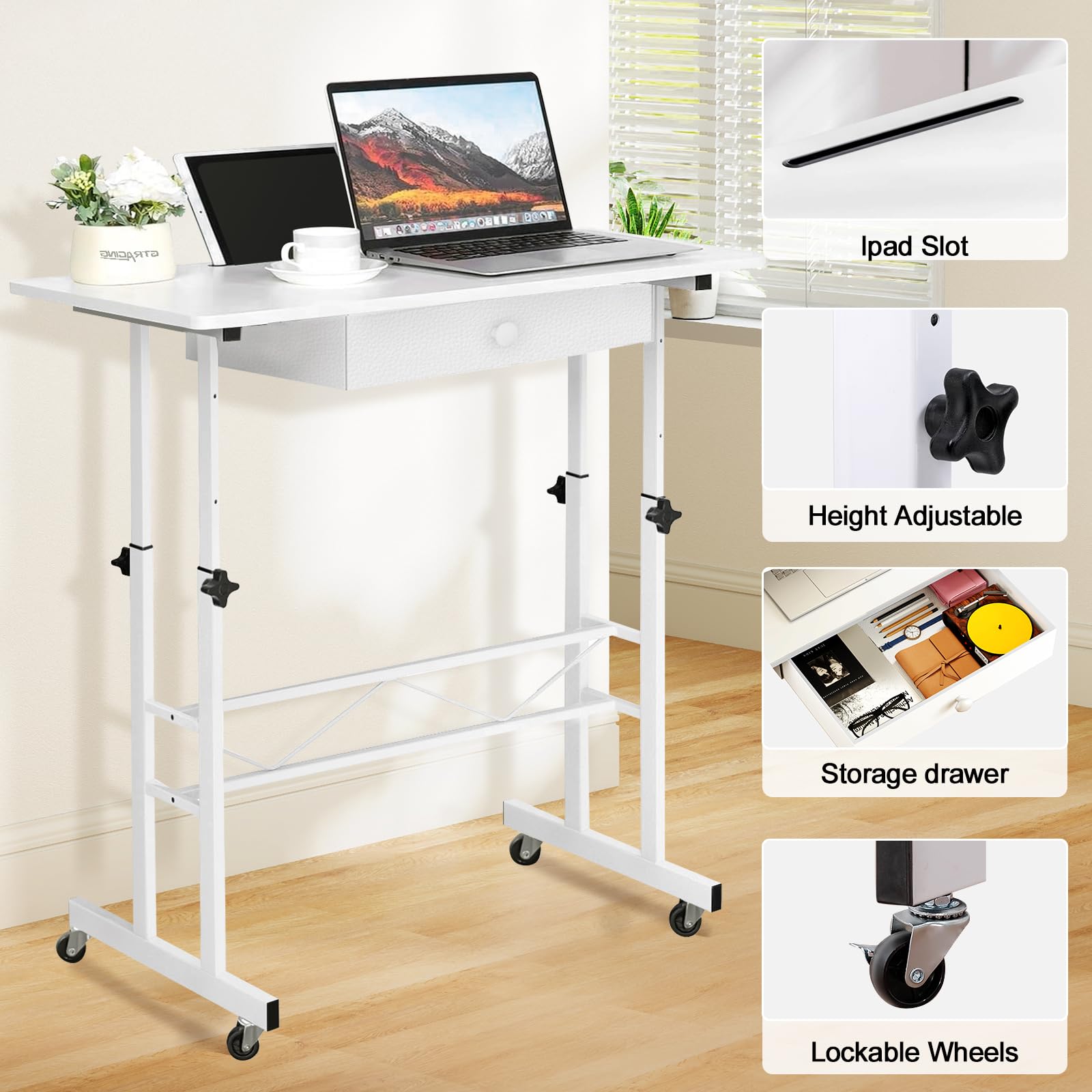 Adjustable Height Small Standing Desk - 32