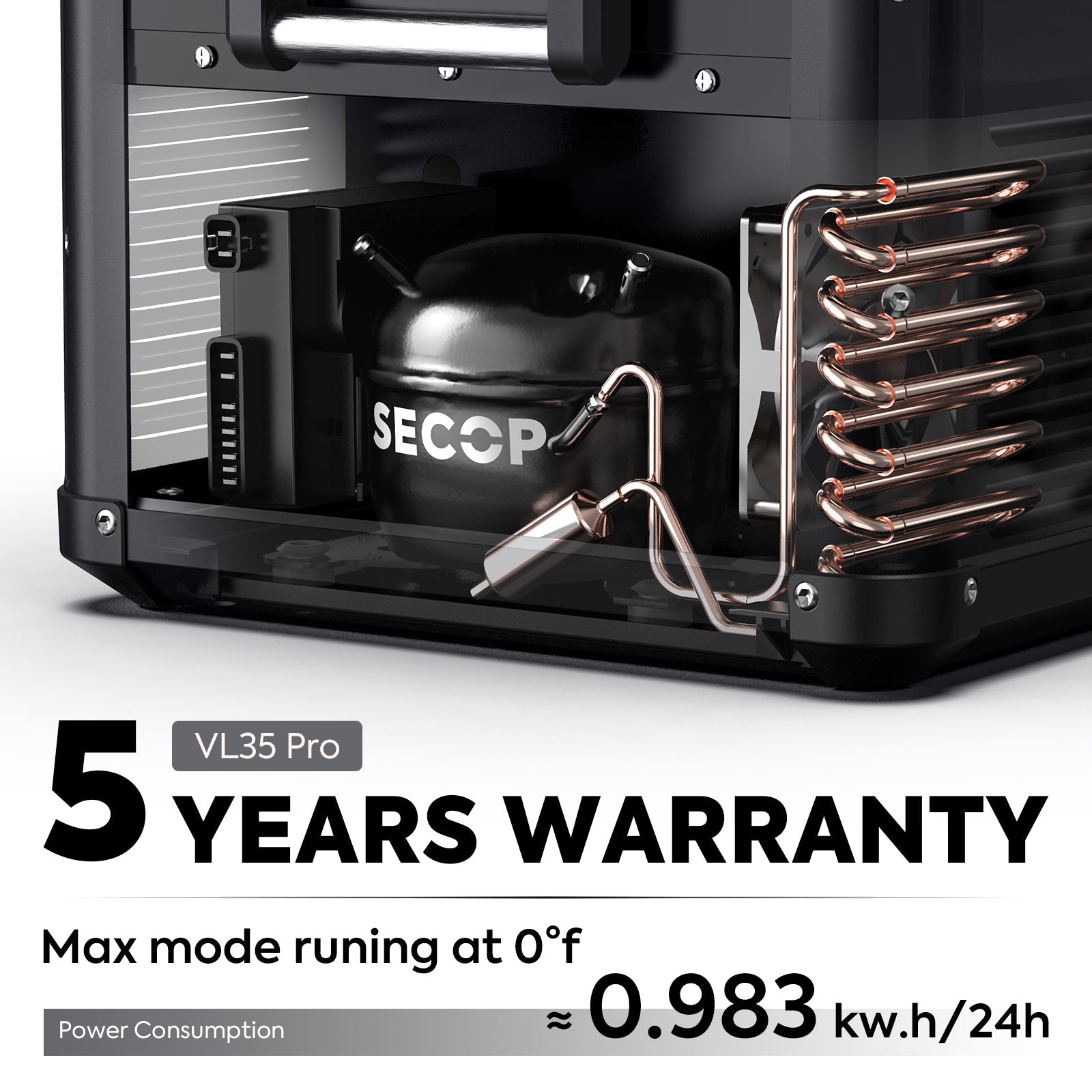 ICECO 37QT VL35ProS Portable Freezer with PB1000 Power Station - Compact Car Fridge for Camping, Road Trips & Outdoor Adventures | 12V/24V DC & 110V AC | Perfect for RV, Truck & Off-Grid Living