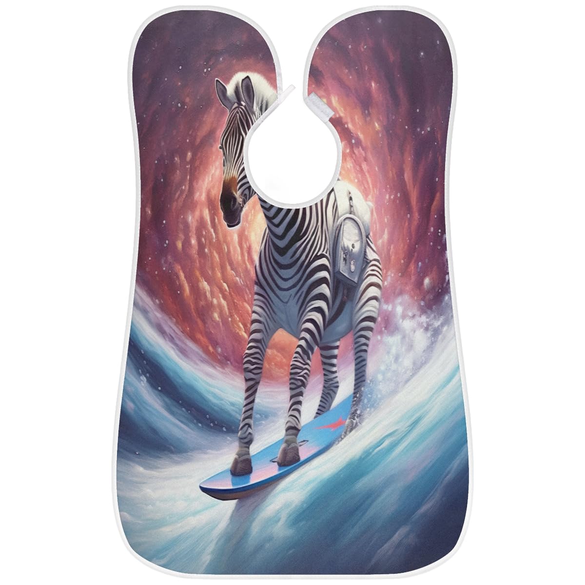 Zebra Print Skateboard Beard Shaving Bib for Men & Women - Waterproof Makeup & Hair Dye Apron, Barber Cape for Haircut, Beard Trimming & Styling - Perfect for Home Grooming, Salon Use & Sink Cleanup