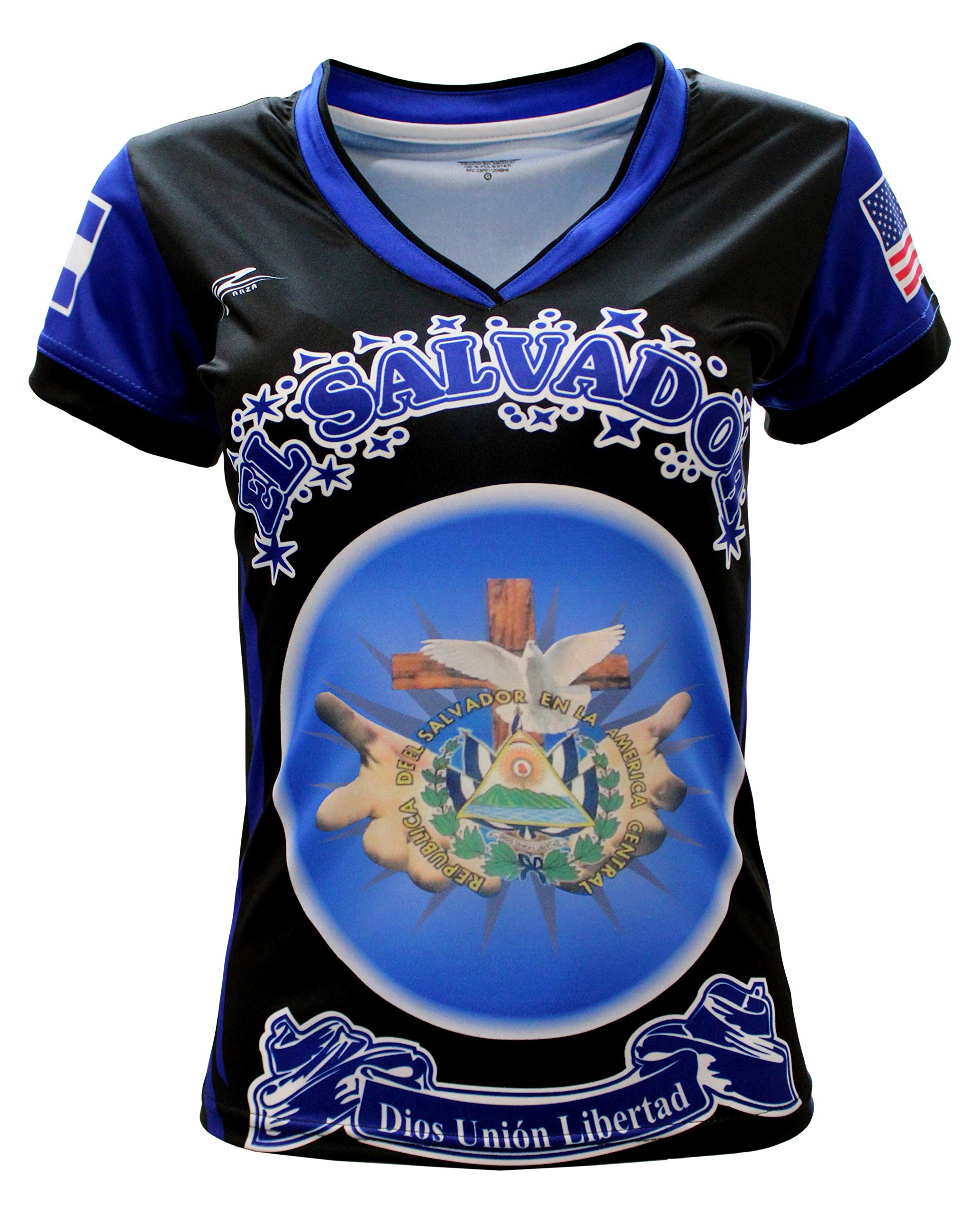 El Salvador Women's Fan Jersey - Black Soccer Jersey for Women - Perfect for Games, Parties & Supporting Your Team