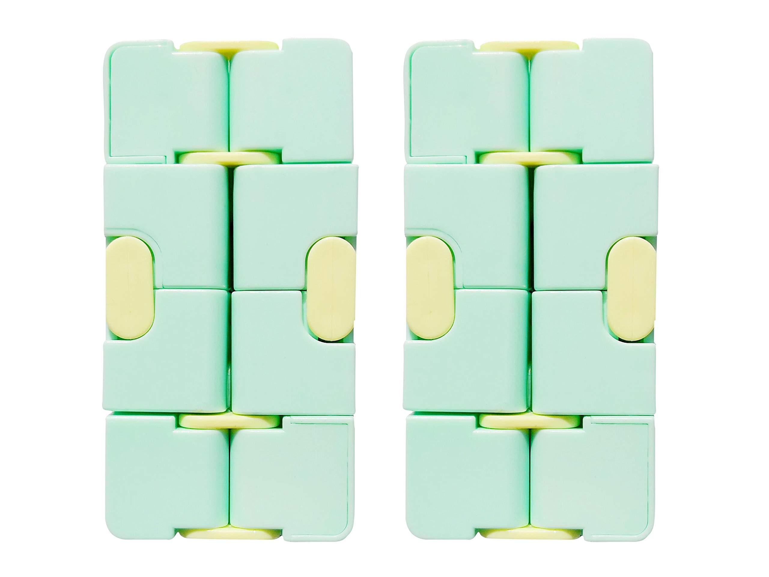OXE Fidget Toys - Stress Relief & Anti-Anxiety Sensory Toys for Kids & Adults - Mini Infinity Cube Set (2 Pack, Green) - Perfect for ADHD, Autism, Office & Classroom Focus