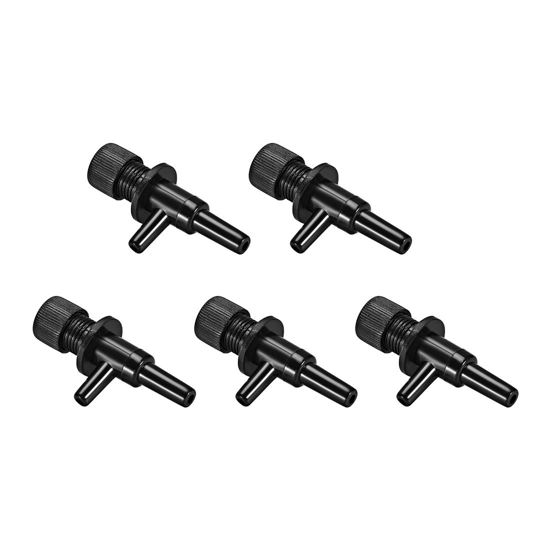 uxcell 2-Way Aquarium Air Pump Control Valve - Plastic Black (5Pcs) for Fish Tank Oxygen System | Perfect for Freshwater/Saltwater Tanks & Hydroponics