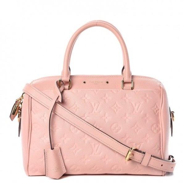 Louis Vuitton Speedy Bandouliere 30 Handbag - Monogram Empreinte Leather in Rose Poudre - Perfect for Work, Travel & Everyday Luxury