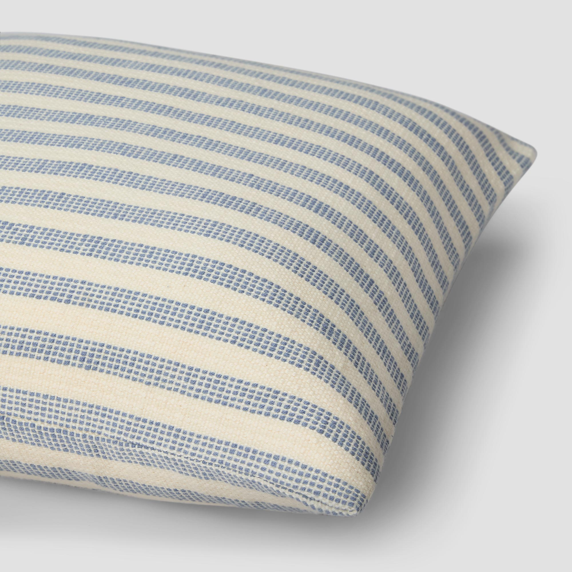 Coastal Blue Pembroke Stripe Wool Cushion Cover - Soft Decorative Pillow Case for Sofa, Bed & Home Decor - Water Resistant & Durable