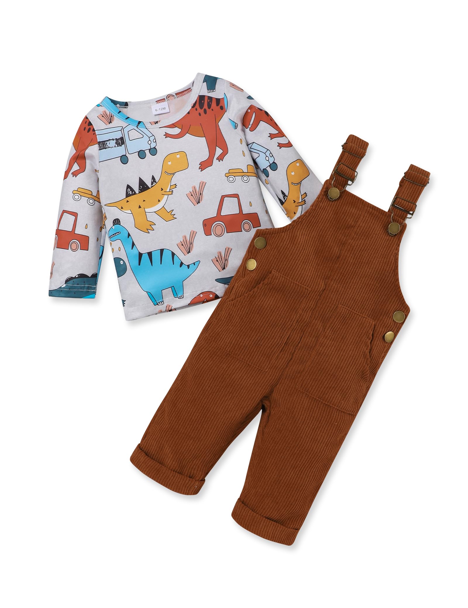 Baby Boy Winter Clothes Set - Long Sleeve Top & Suspender Pants Outfit for Infants & Toddlers | Warm & Stylish Winter Wear for Playdates & Holiday Photos