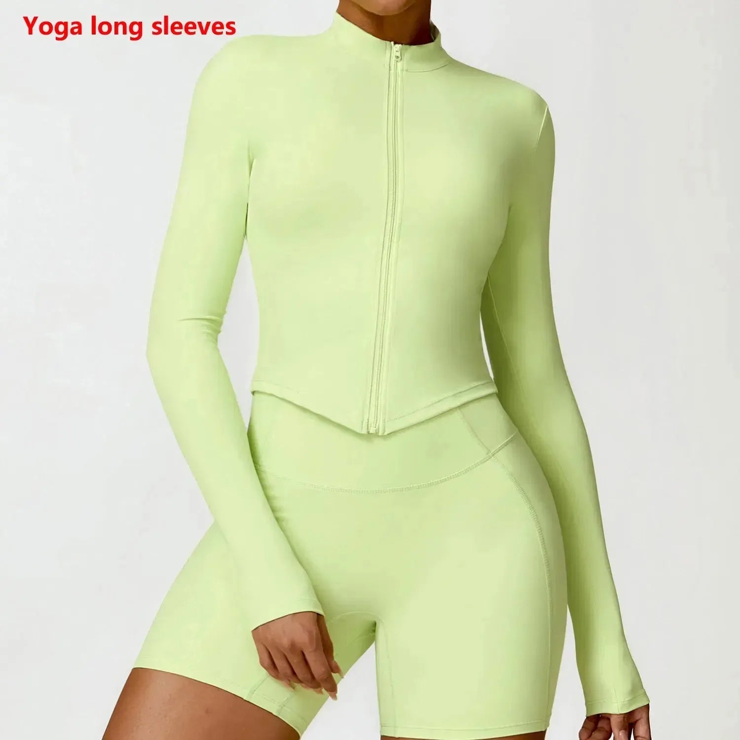 Women's Long Sleeve Yoga Top - Breathable Workout Shirt with Zipper Jacket for Gym, Running & Cycling | Push Up Sportswear for Women | Perfect for Yoga, Fitness Training & Outdoor Activities